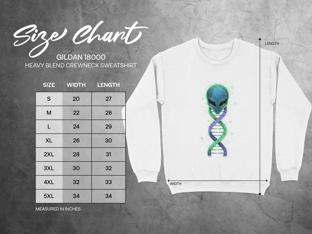 Alien DNA Sweatshirt, Space Enthusiast Pullover, Sci-Fi Graphic Crewneck, Unique Gift for Geeks, Out of This World Sweater
