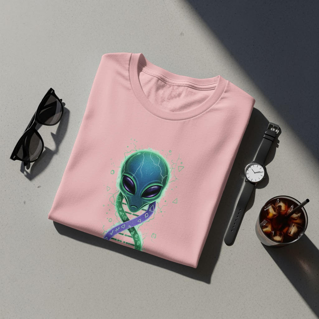 Alien graphic tee, Unique alien design shirt, Trendy extraterrestrial apparel, Casual alien theme t-shirt, Cool sci-fi clothing