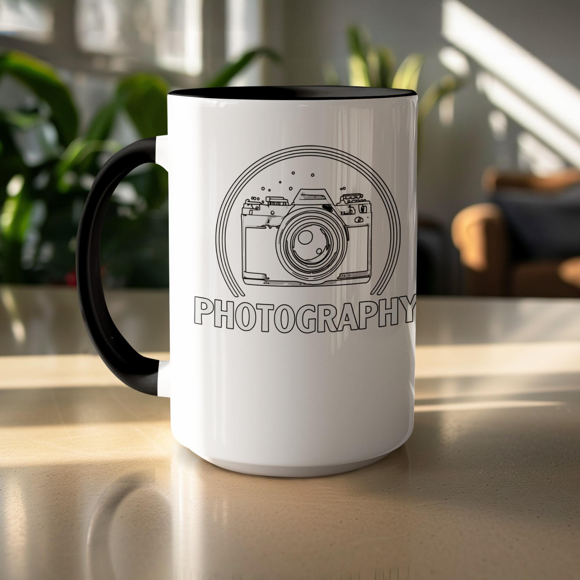 Photography Mug, Camera Design Gift, Photographer Coffee Cup, Photography Lover Mug, Unique Photography Gift, Camera Lover Present
