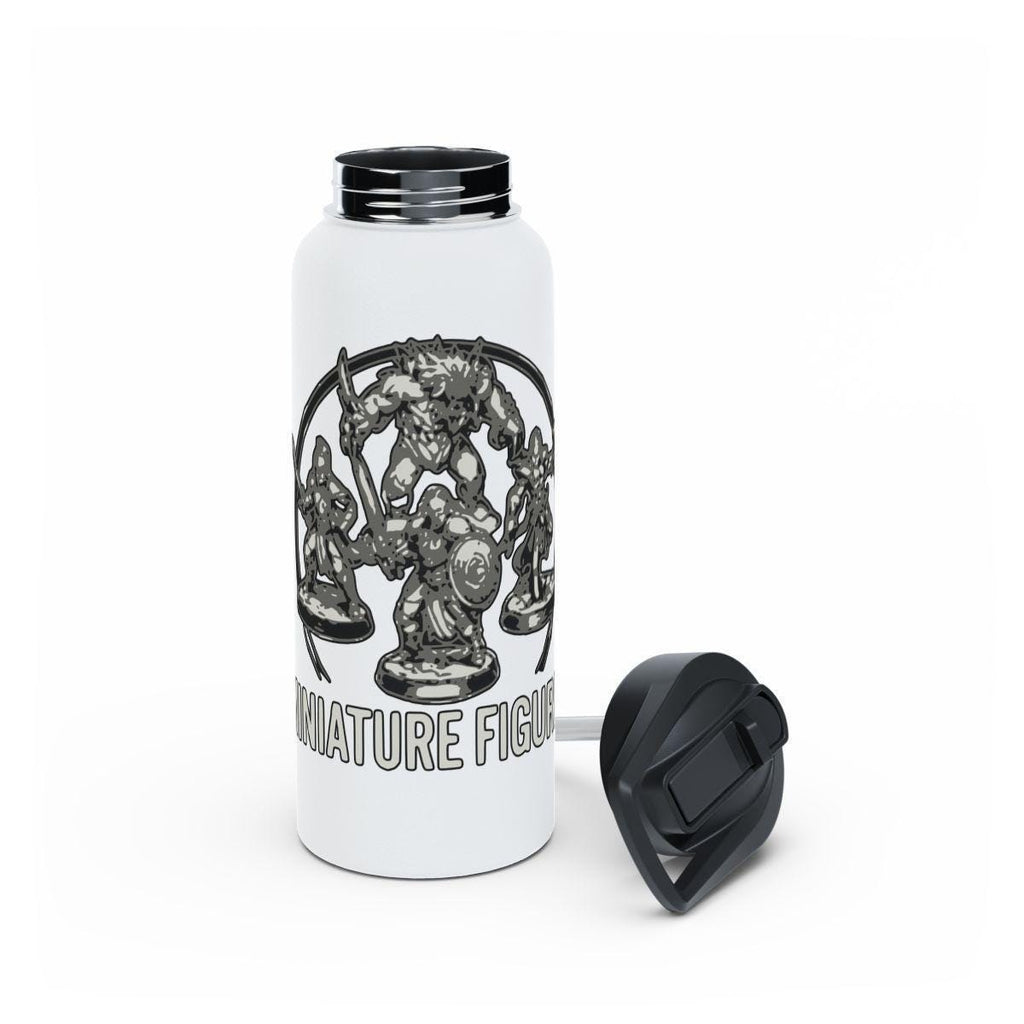 Miniature Figure Fantasy Print Water Bottle, Geek Gaming Accessory, Custom Stainless Steel Flask, Nerdy Gifts, Novelty Hydration Flask