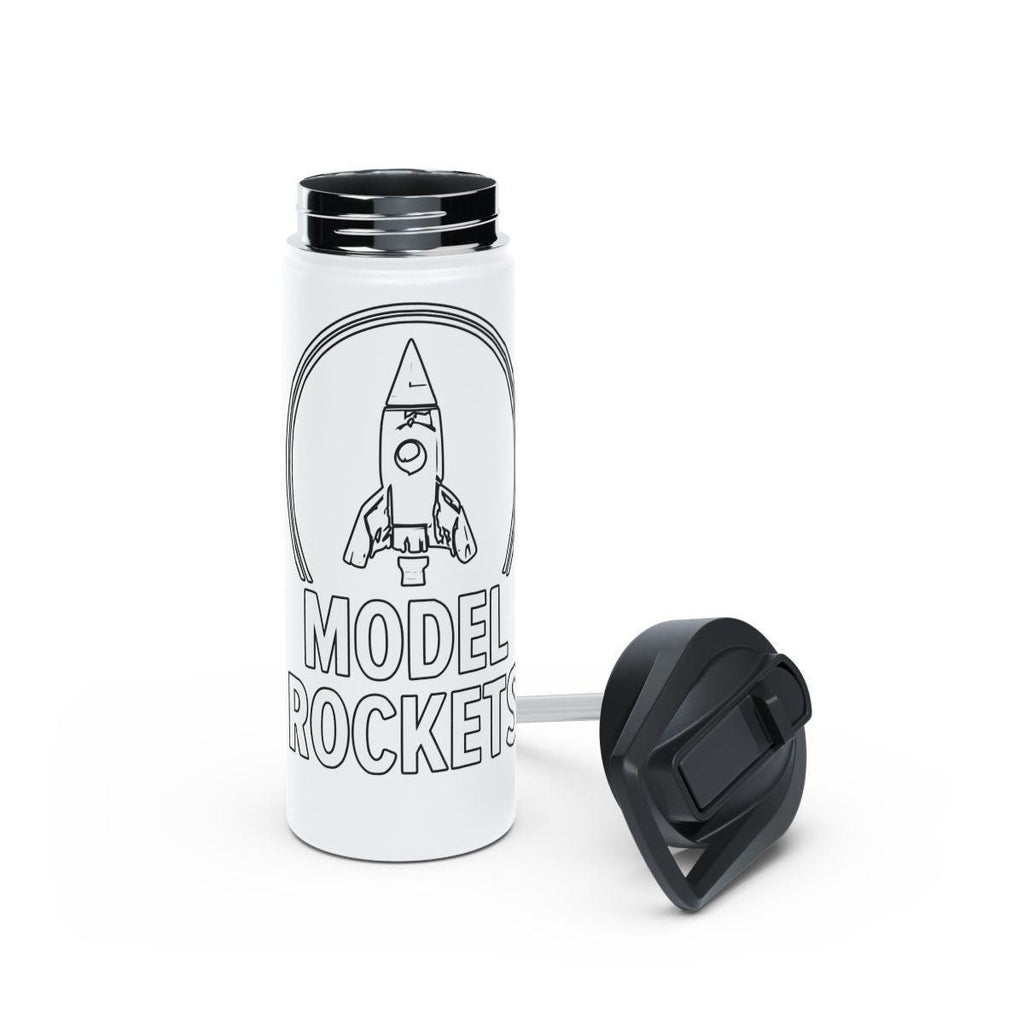 Model Rockets Travel Mug, Rocket Design Tumbler, Space Enthusiast Gift, Insulated Coffee Thermos, Leak Proof Flask