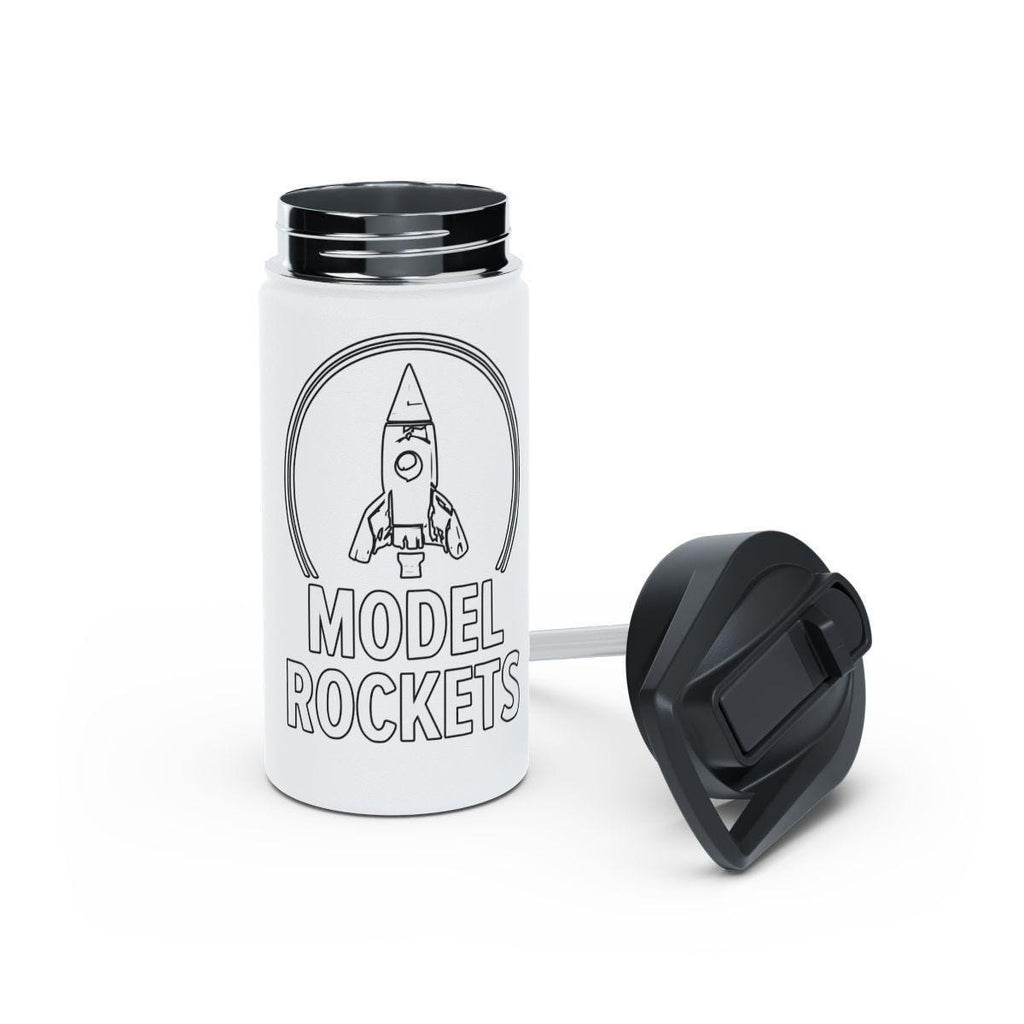 Model Rockets Travel Mug, Rocket Themed Insulated Water Bottle, Space Enthusiast Gift, Unique Rocketship Design Cup