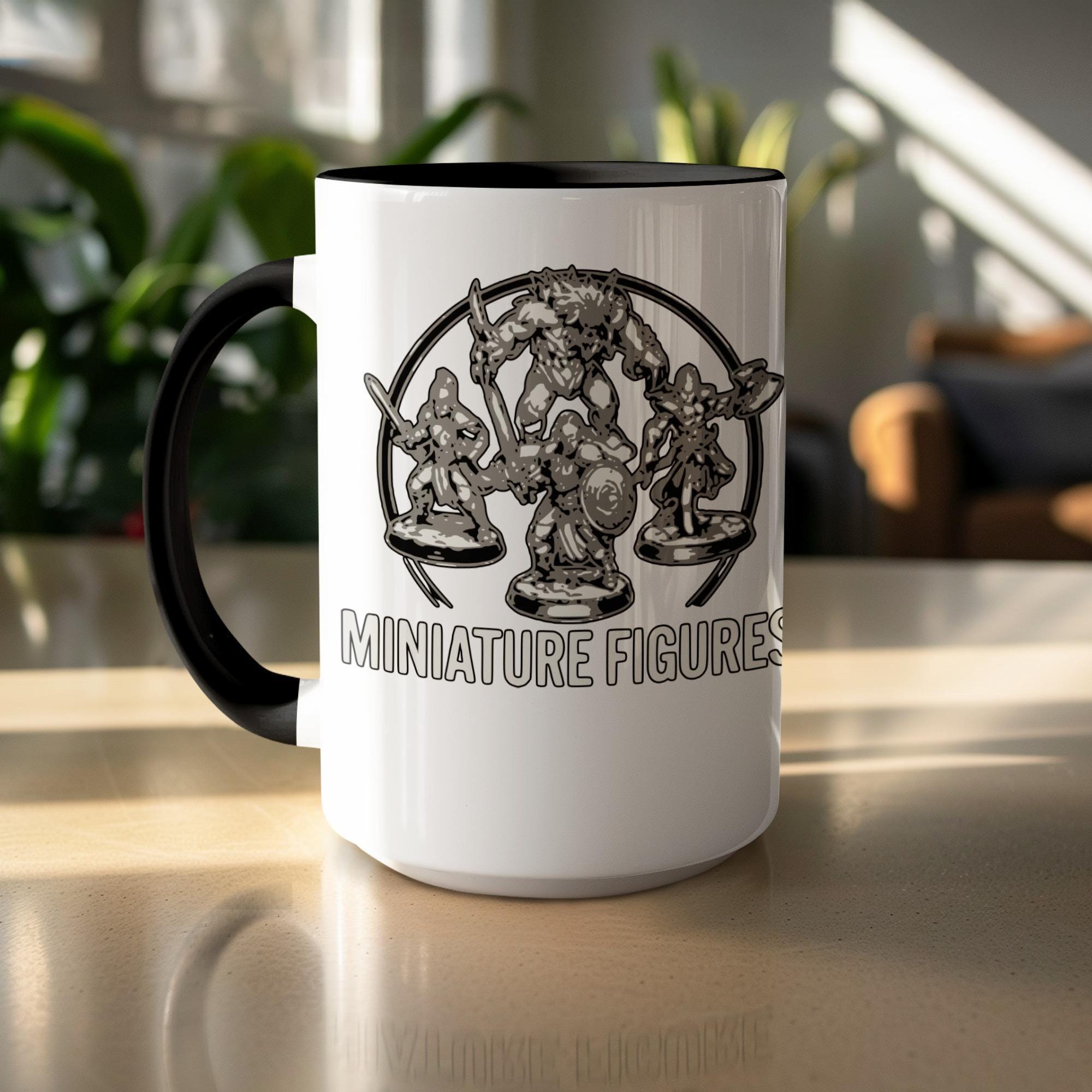 Miniature Figures Mug, Fantasy Role-Playing Game Characters Gift, DnD Enthusiast Coffee Cup, Tabletop Gaming Accessory