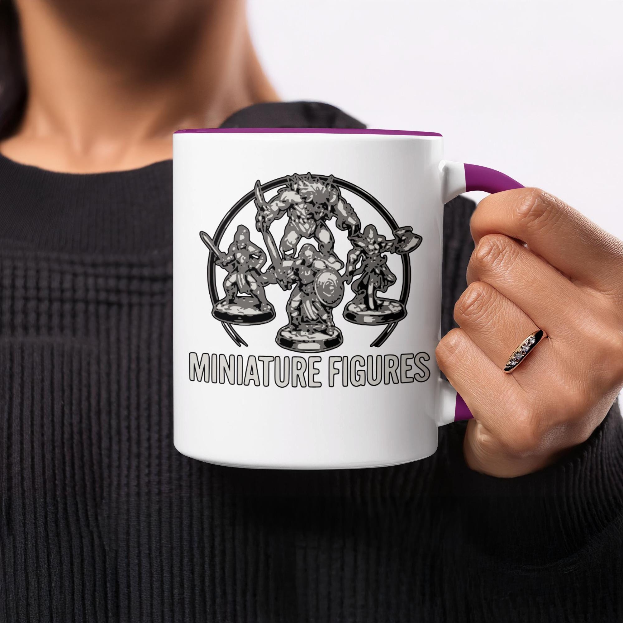 Miniature Figures Mug, Fantasy Gamer Gift, Tabletop Gaming Coffee Cup, Geeky Novelty Drinkware, RPG Miniature Collectors, Dungeon Masters