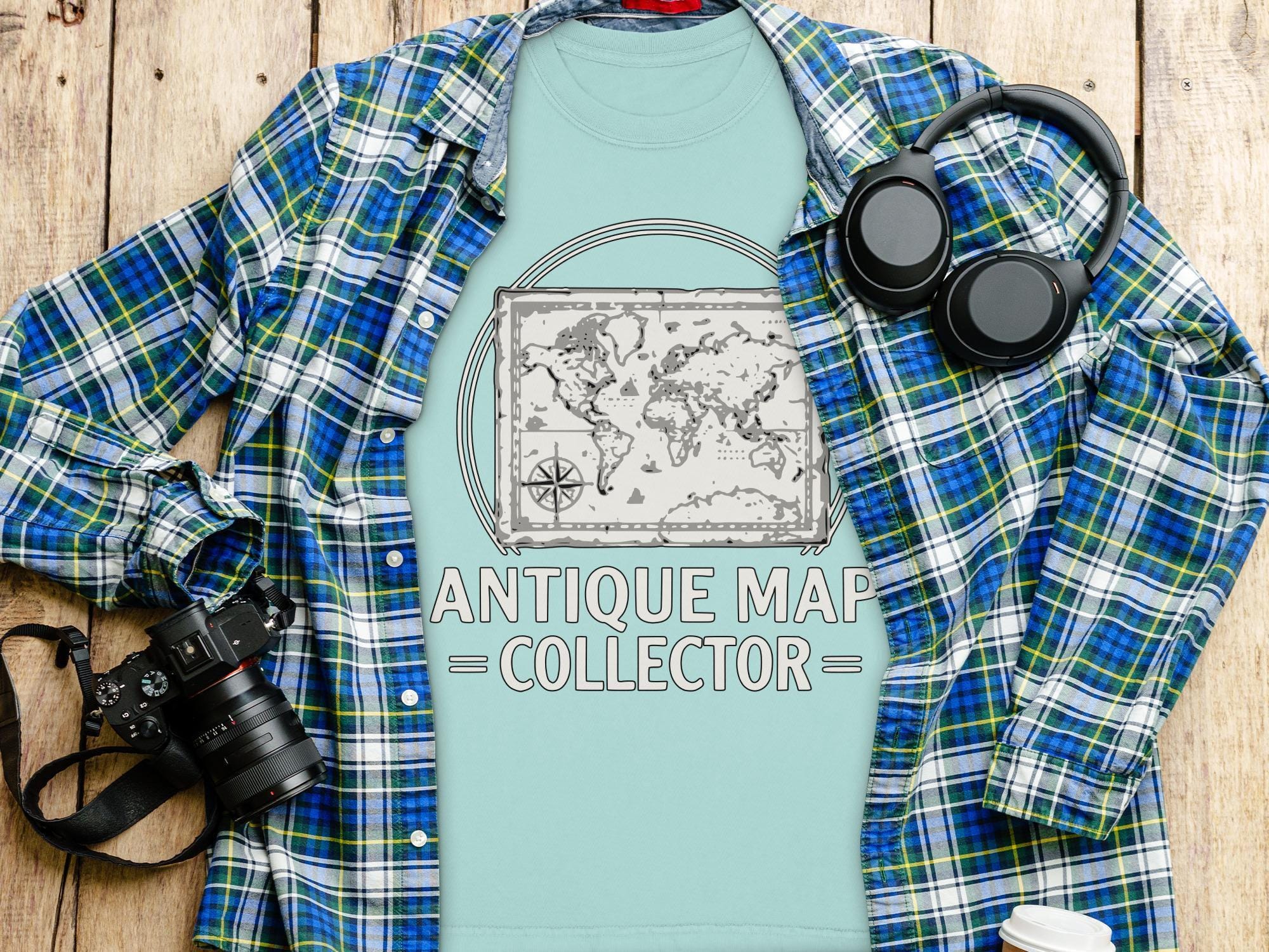 Antique Map Collector T-Shirt, Vintage Map Graphic Tee, Comfort Colors Shirt, World Map TShirt, History Buff Gift, Geography Teacher Gift
