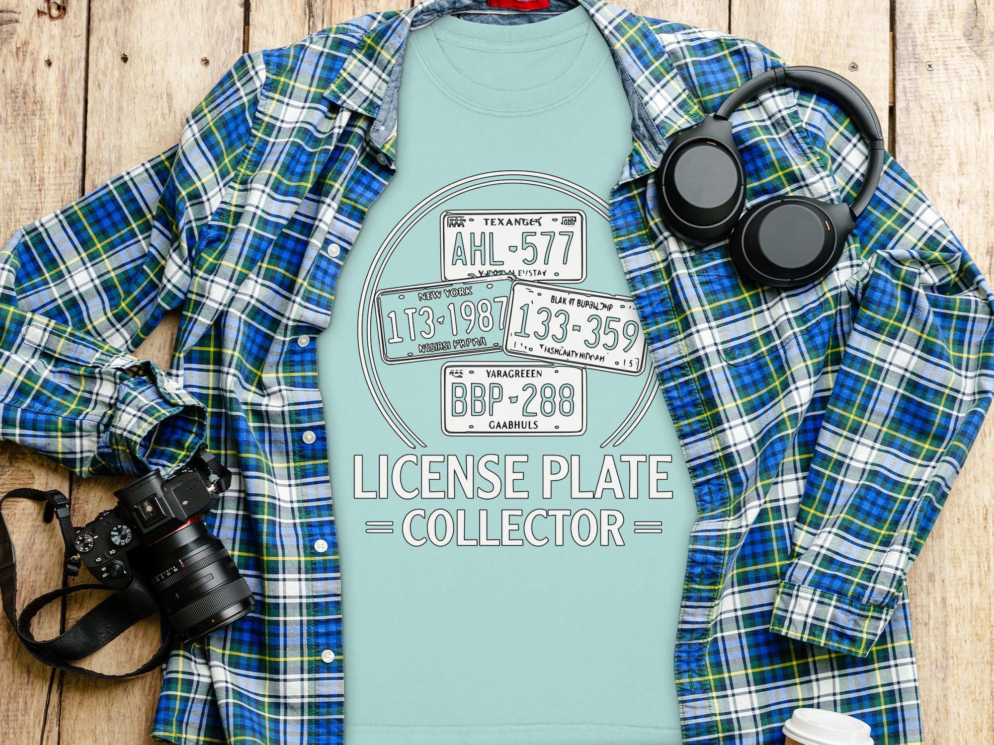 License Plate Collector T-Shirt, Vintage States Tags Tee, Car Enthusiast Shirt, Road Trip Shirt, Comfort Colors Shirt, Gift for Driver