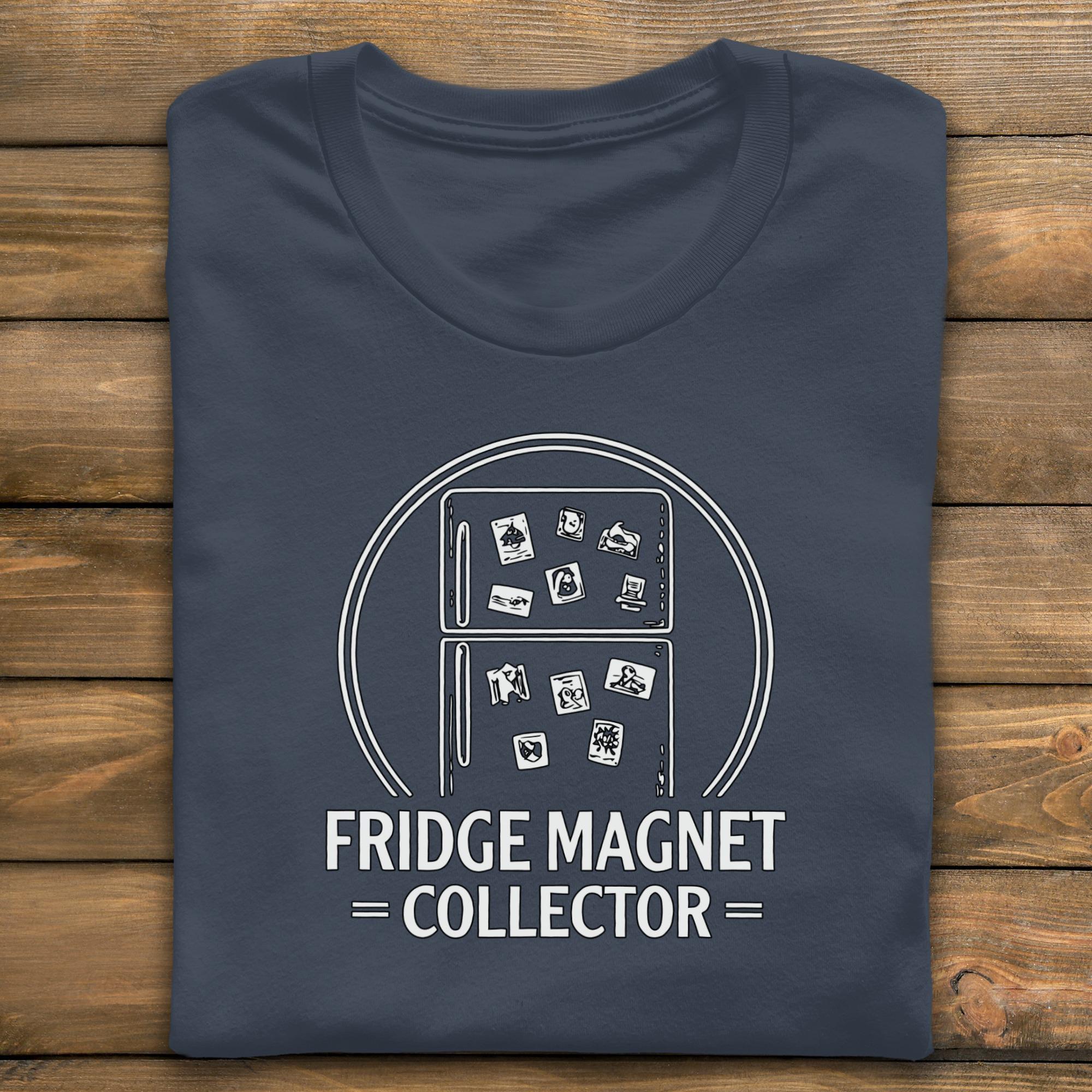 Fridge Magnet Collector T-Shirt, Unique Refrigerator Design, Collectible Magnet Art Tee, Quirky T-Shirt, Comfort Colors Tee