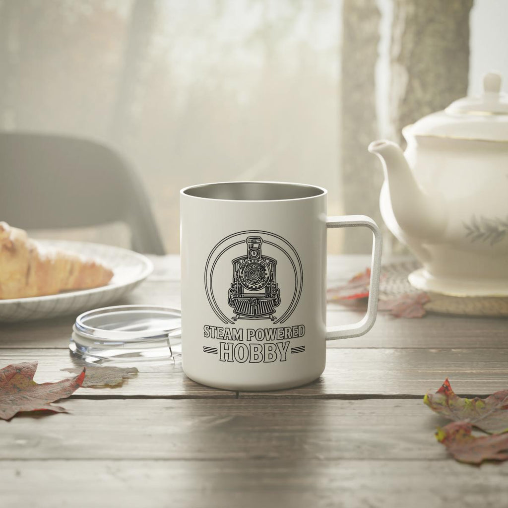 Steam Powered Hobby Mug, Train Enthusiast Gift, Vintage Train Mug, Steam Engine Coffee Cup, Train Lover Decor, Collector's Item