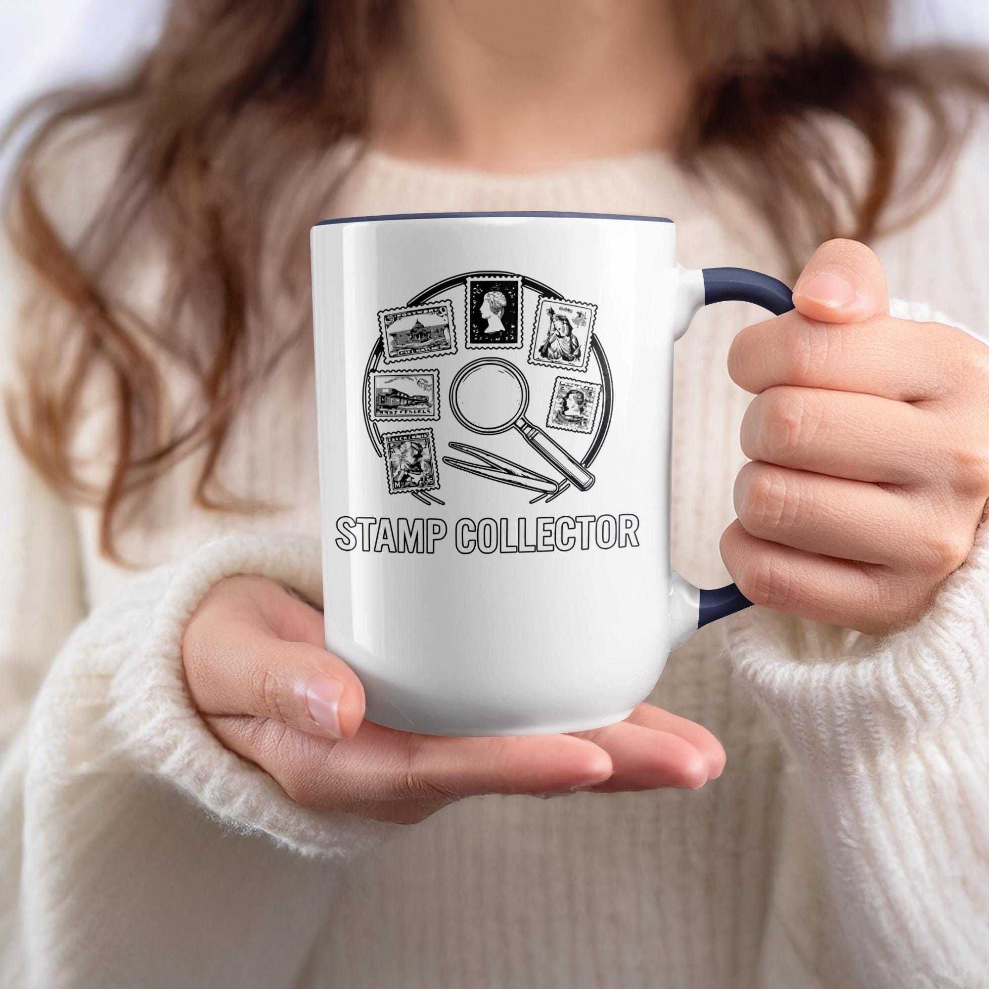 Stamp Collector Mug, Philatelist Gift, Postage Stamp Enthusiast Coffee Cup, Unique Stamp Collection Present, Collector's Item Cup