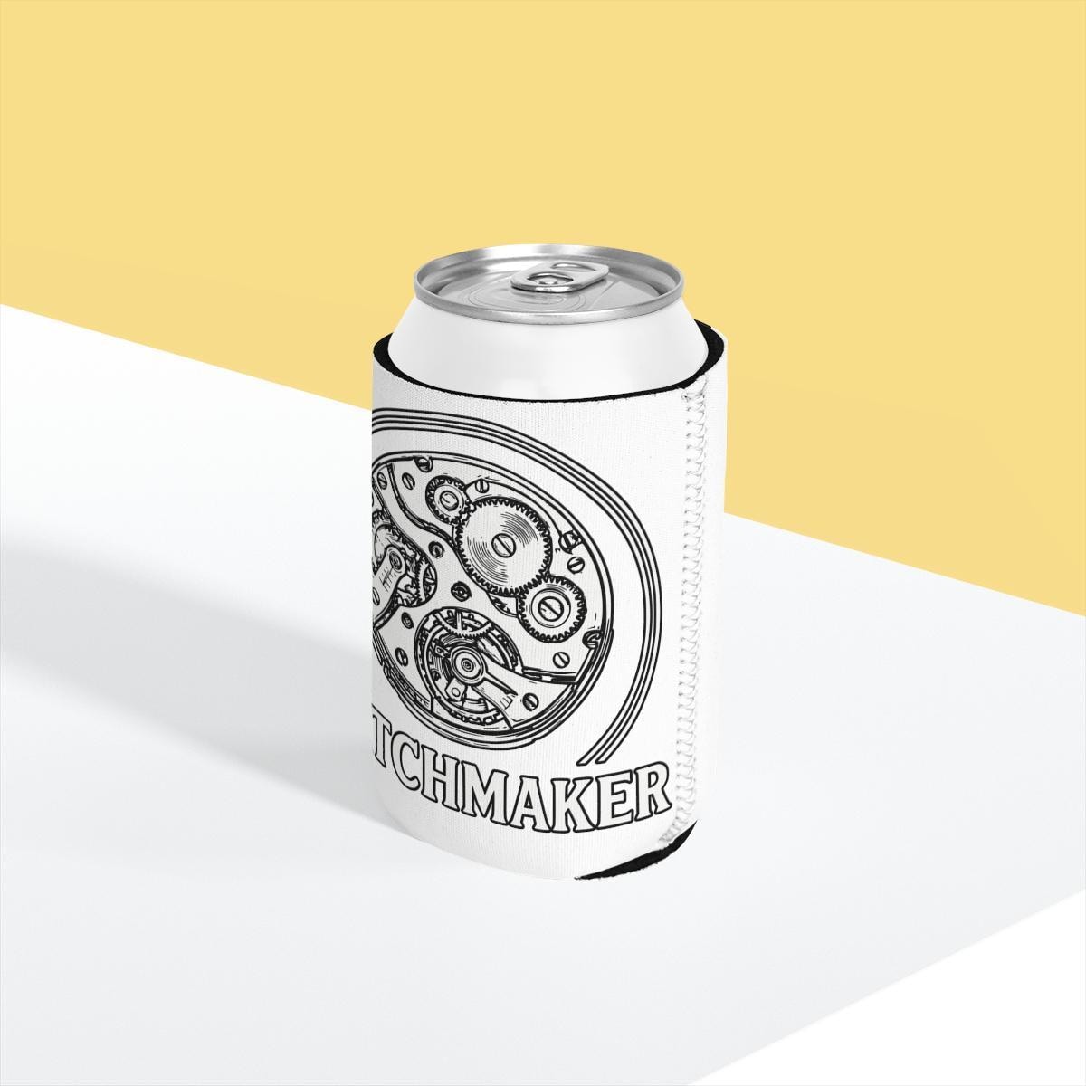 Watchmaker Can Cooler, Neoprene Drink Sleeve, Watch Gears Design, Beverage Insulator, Unique Gift for Watch Enthusiasts