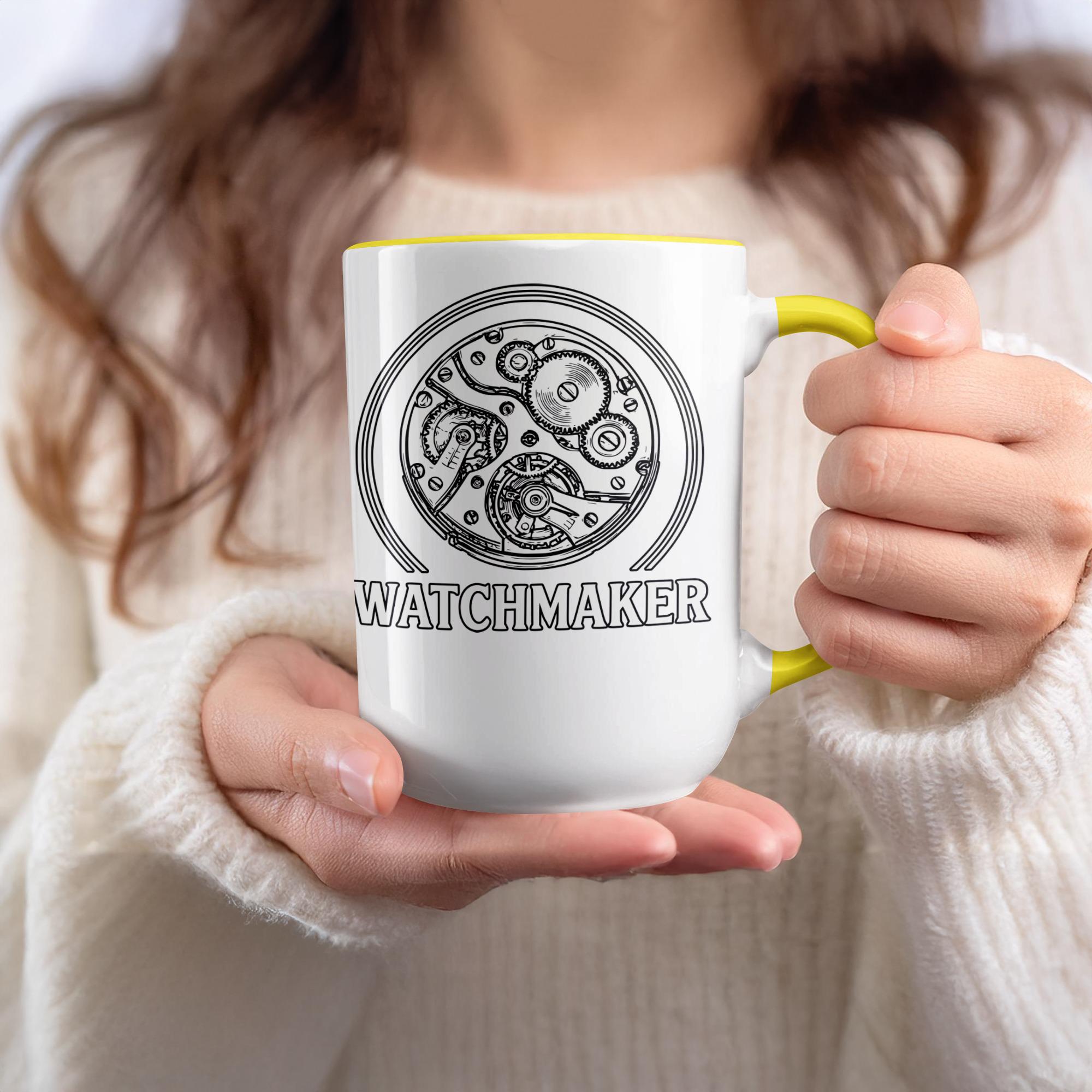 Watchmaker Coffee Mug, Unique Watchmaking Gift, Horology Enthusiast Present, Watch Repair Technician Cup, Timepiece Lover Mug