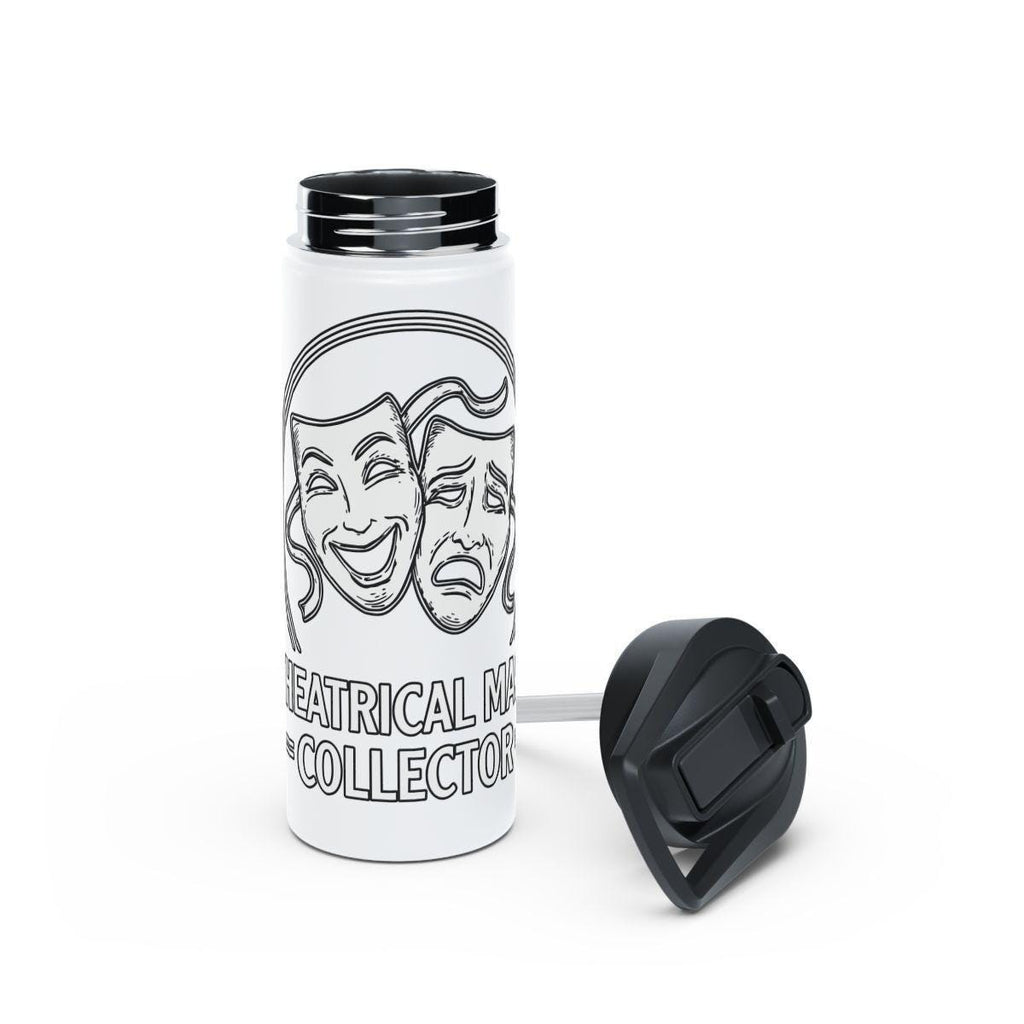 Theatrical Mask Collectors Thermos, Drama Comedy Face Bottle, Unique Theater Lover Gift, Reusable Drink Container, Travel Mug