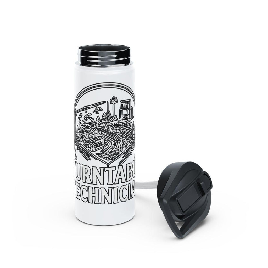 Turntable Technician Travel Mug, Insulated Coffee Thermos, Music Lover Gift, Leak Proof Drink Bottle, Portable Drinkware