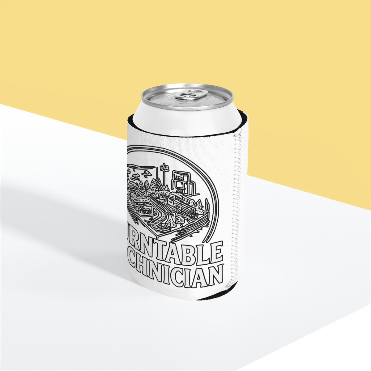 Turntable Technician Can Cooler, Insulated Drink Holder, Music Lover Gift, DJ Accessory, Barware Collection, Beverage Insulator