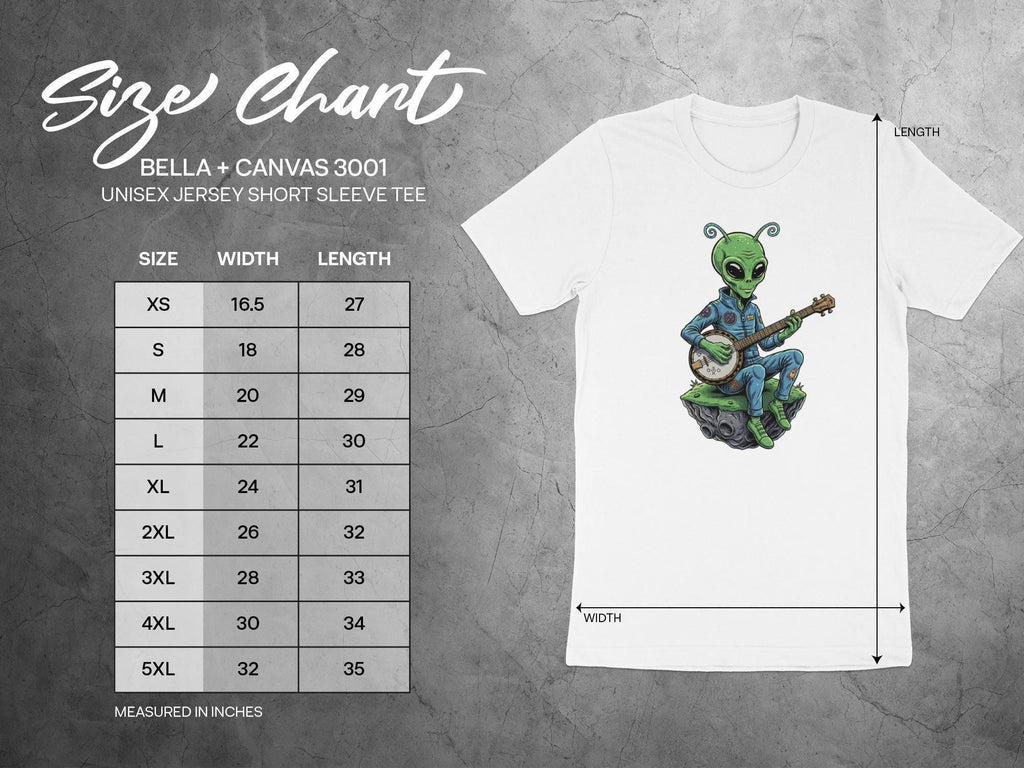 Alien Playing Banjo Shirt, Fun Graphic Tee, Music Lovers Gift, Space Theme T-Shirt, Alien Fan Apparel, Unisex Short Sleeve