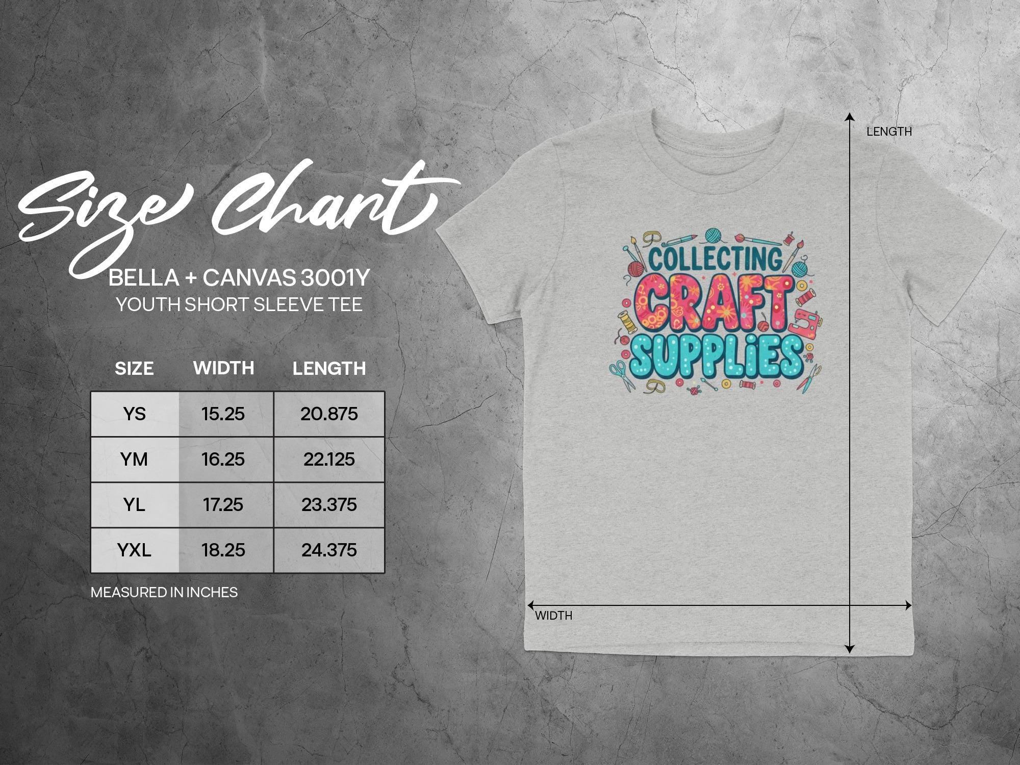 Collecting Craft Supplies Shirt, Fun Crafting Tee, Youth Short Sleeve Tee, Cute Graphic Tee for Kids, Craft Lovers Gift