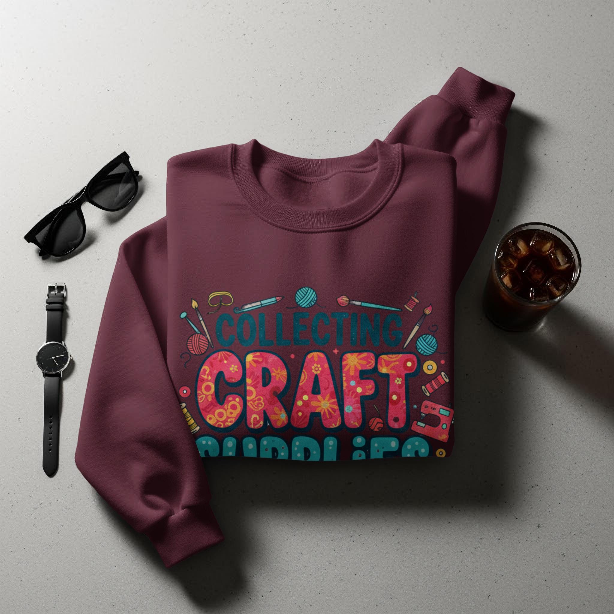 Collecting Craft Supplies Sweatshirt, Craft Lover Gift, Funny Crafting Hoodie, Craft Supplies Sweater, Crafting Enthusiast Pullover