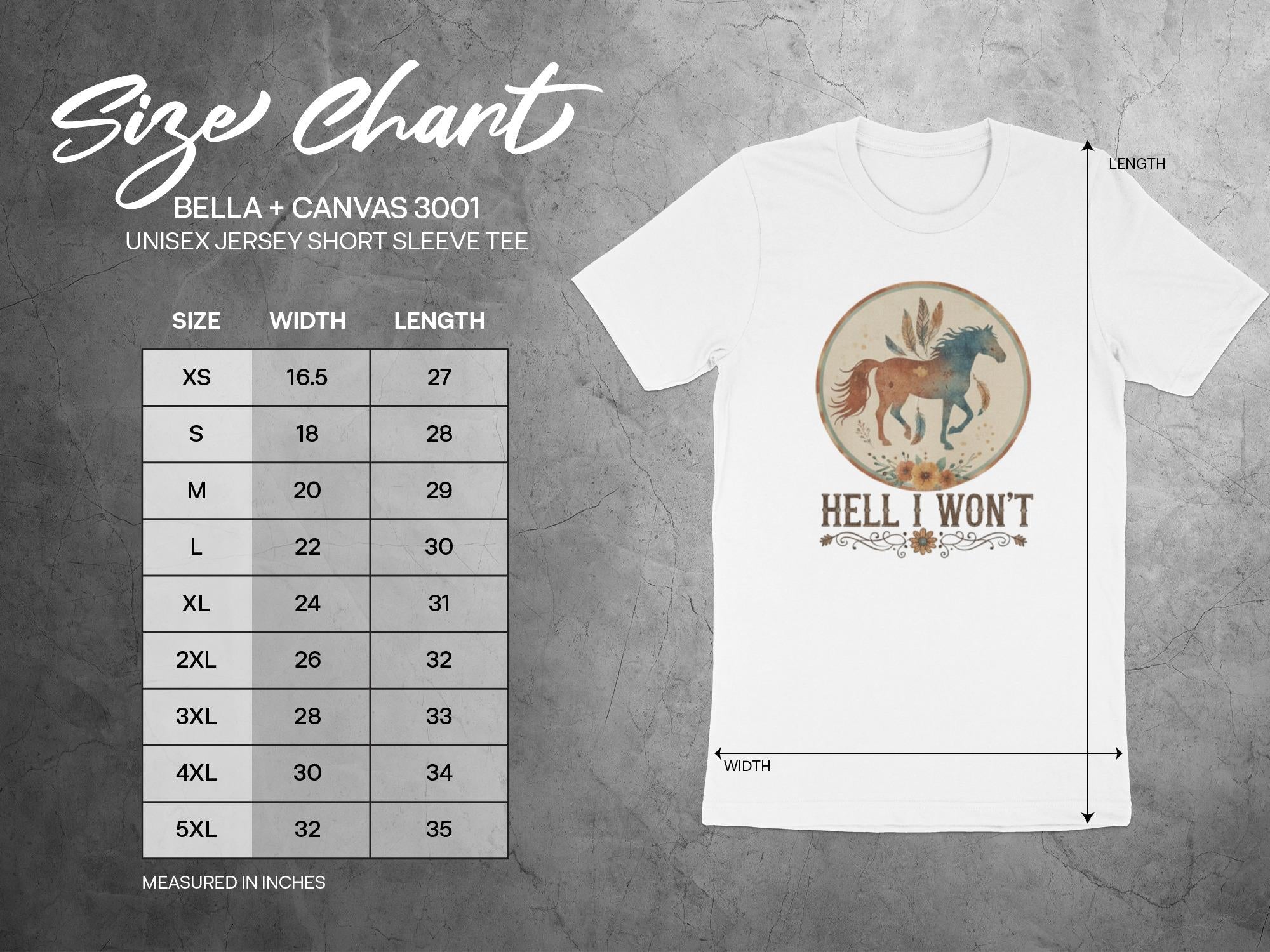 Hell I Won't Shirt, Horse Graphic Tee, Western Style T-Shirt, Vintage Inspired Design, Unisex Jersey Short Sleeve Tee