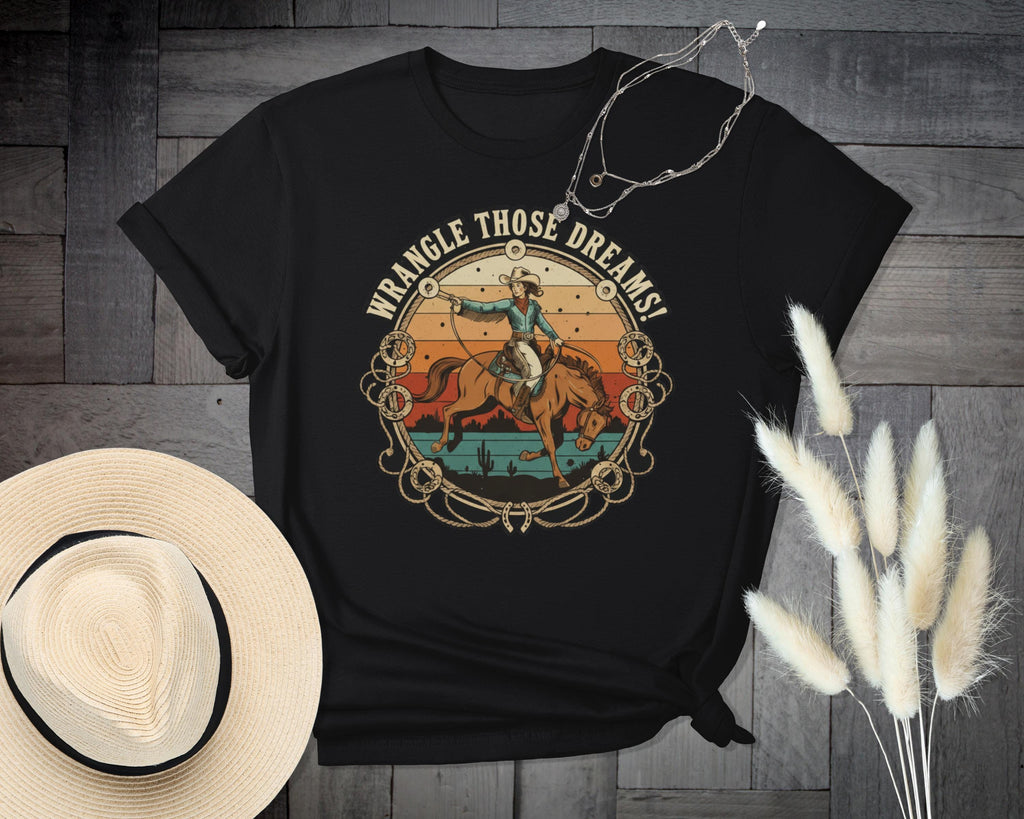 Western Cowboy T-Shirt, Vintage Wrangler Shirt, Rodeo Rider Graphic Tee, Country Music Shirt, Retro Cowgirl Apparel