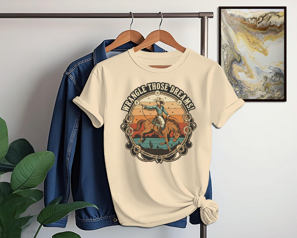 Vintage Wrangler Graphic T-Shirt, Cowboy Rodeo Shirt, Western Country Tee, Retro Style Top, Yeehaw Ranch Apparel