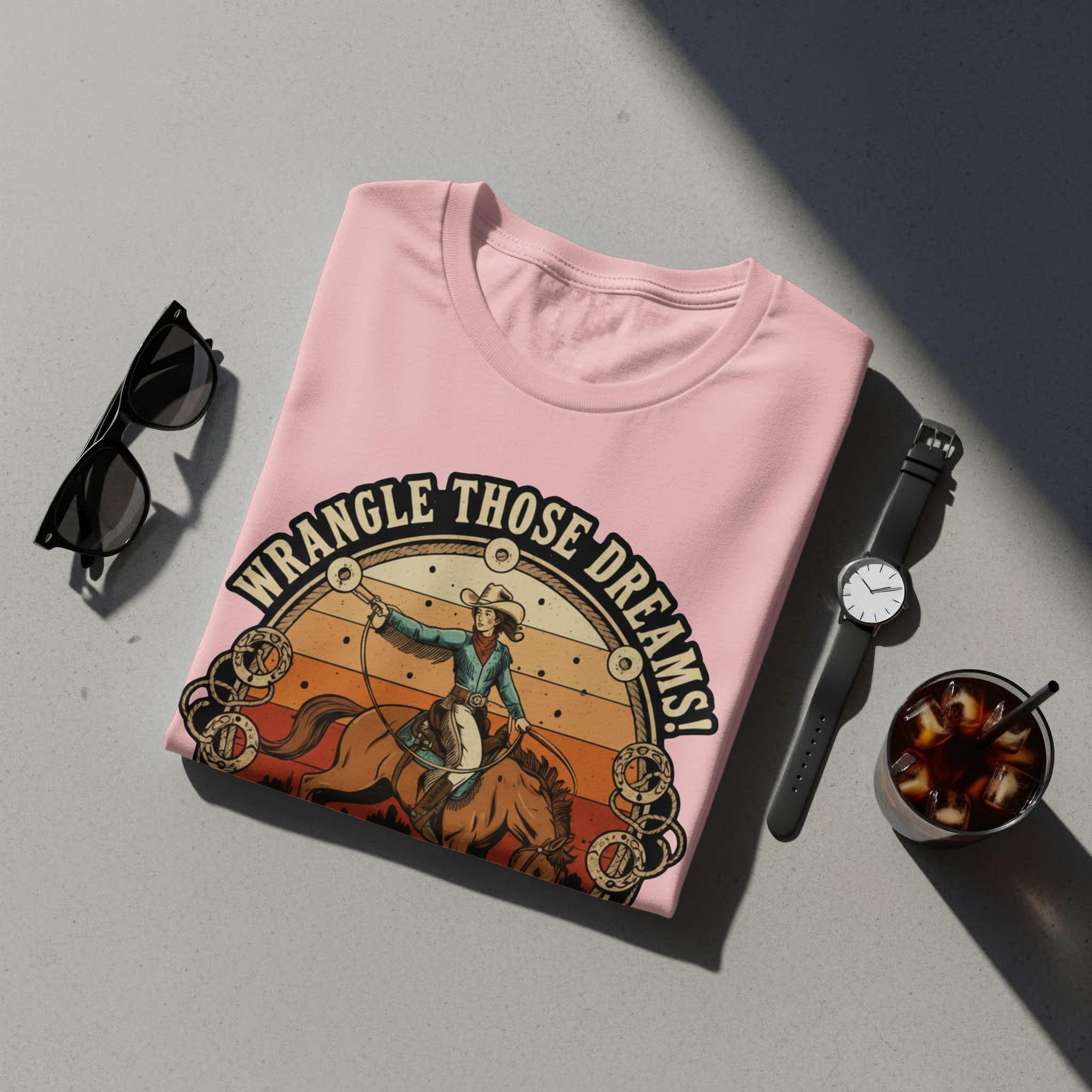 Western Cowboy T-Shirt, Retro Vintage Style Tee, Rodeo Graphic Shirt, Country Music Lover Gift, Wrangler Dreams Shirt