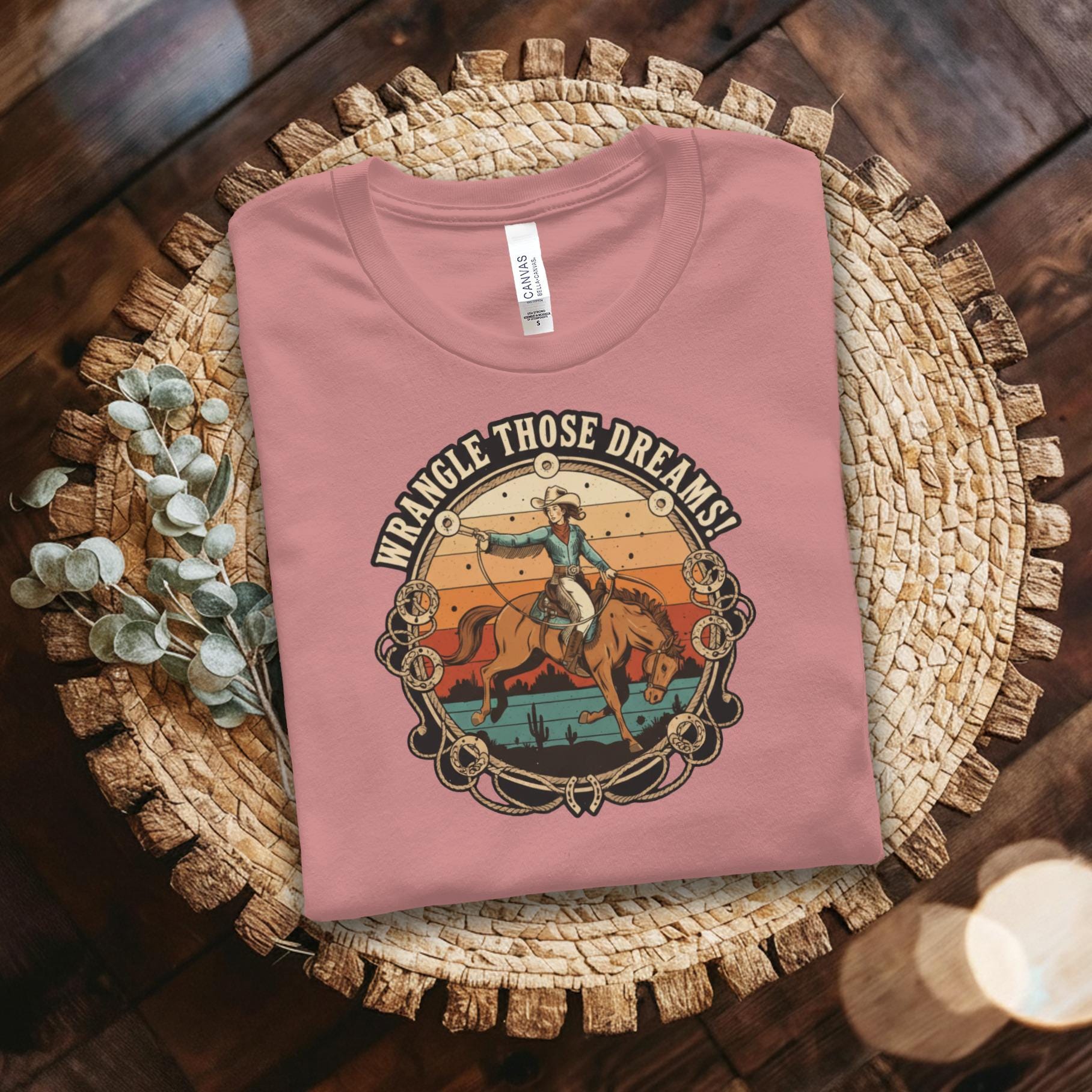 Retro Cowboy T-Shirt, Vintage Western Graphic Tee, Dream Wrangler Shirt, Country Rodeo Outfit, Unique Cowboy Gift