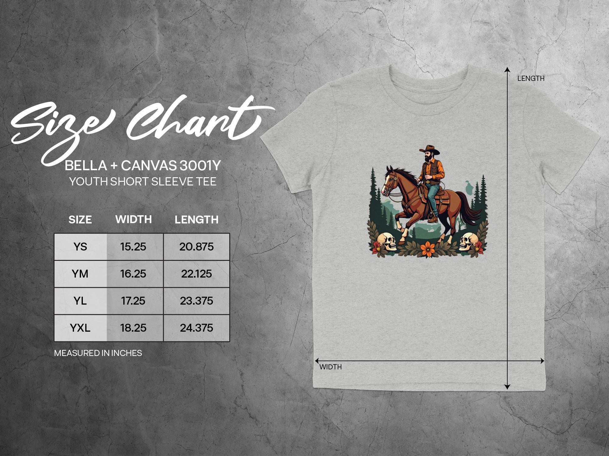 Vintage Cowboy Horse Rider Graphic Tee, Western Adventure Skull Floral Print, Rustic Youth Short Sleeve T-Shirt, Kids Retro Shirt