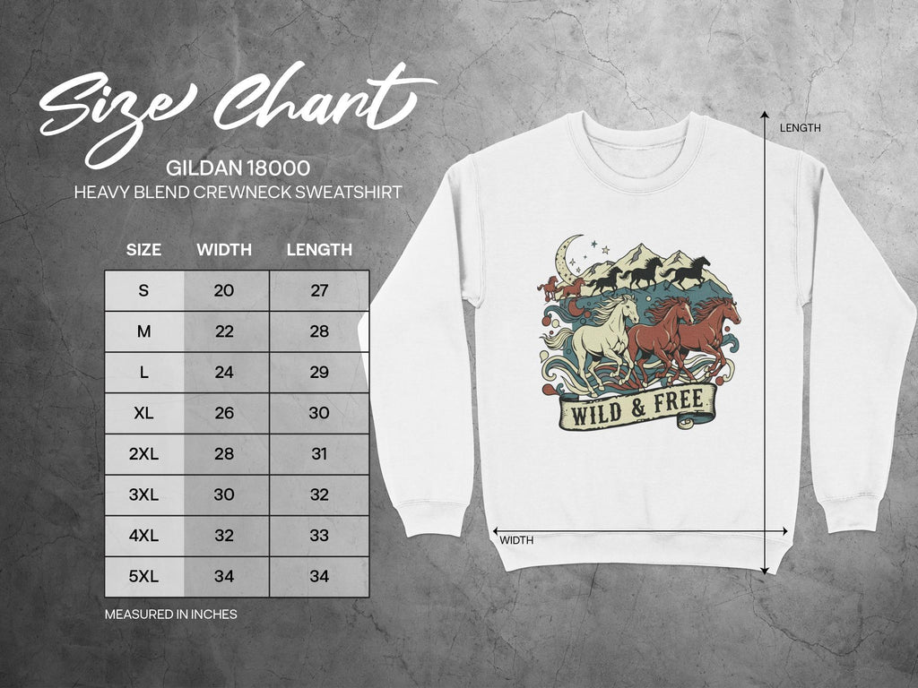 Wild and Free Sweatshirt, Vintage Horse Crewneck, Western Graphic Pullover, Rustic Country Sweatshirt, Retro Style Sweater