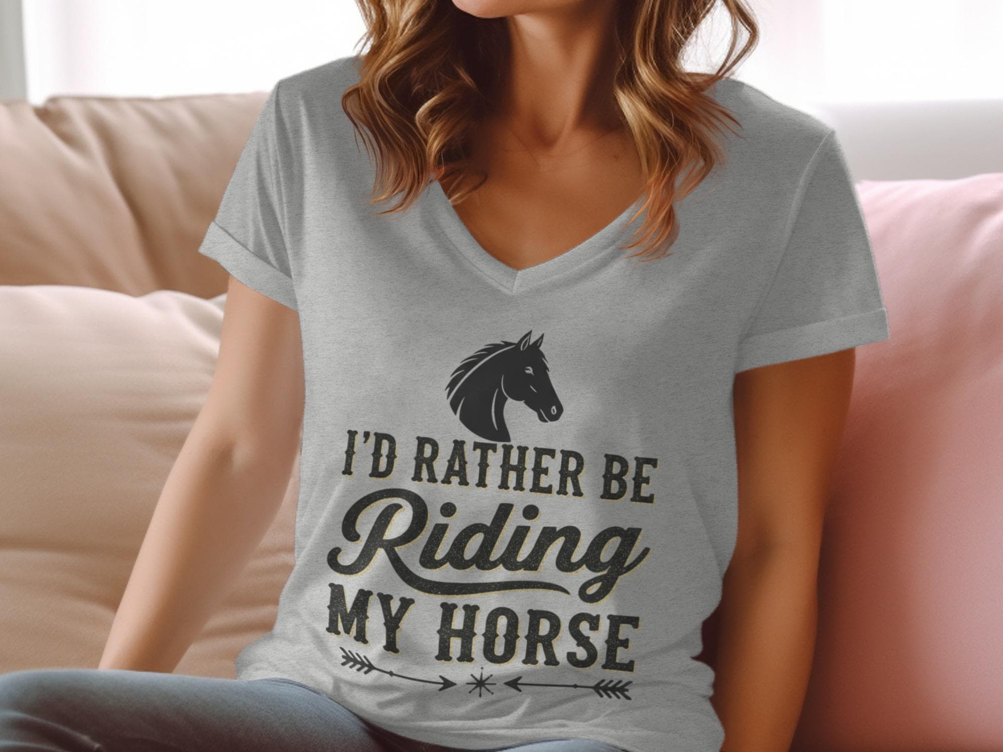 I'd Rather Be Riding My Horse T-Shirt, Equestrian Horse Lover Tee, Gift for Horse Riders, Comfortable Casual Wear Top, Horseback Riding