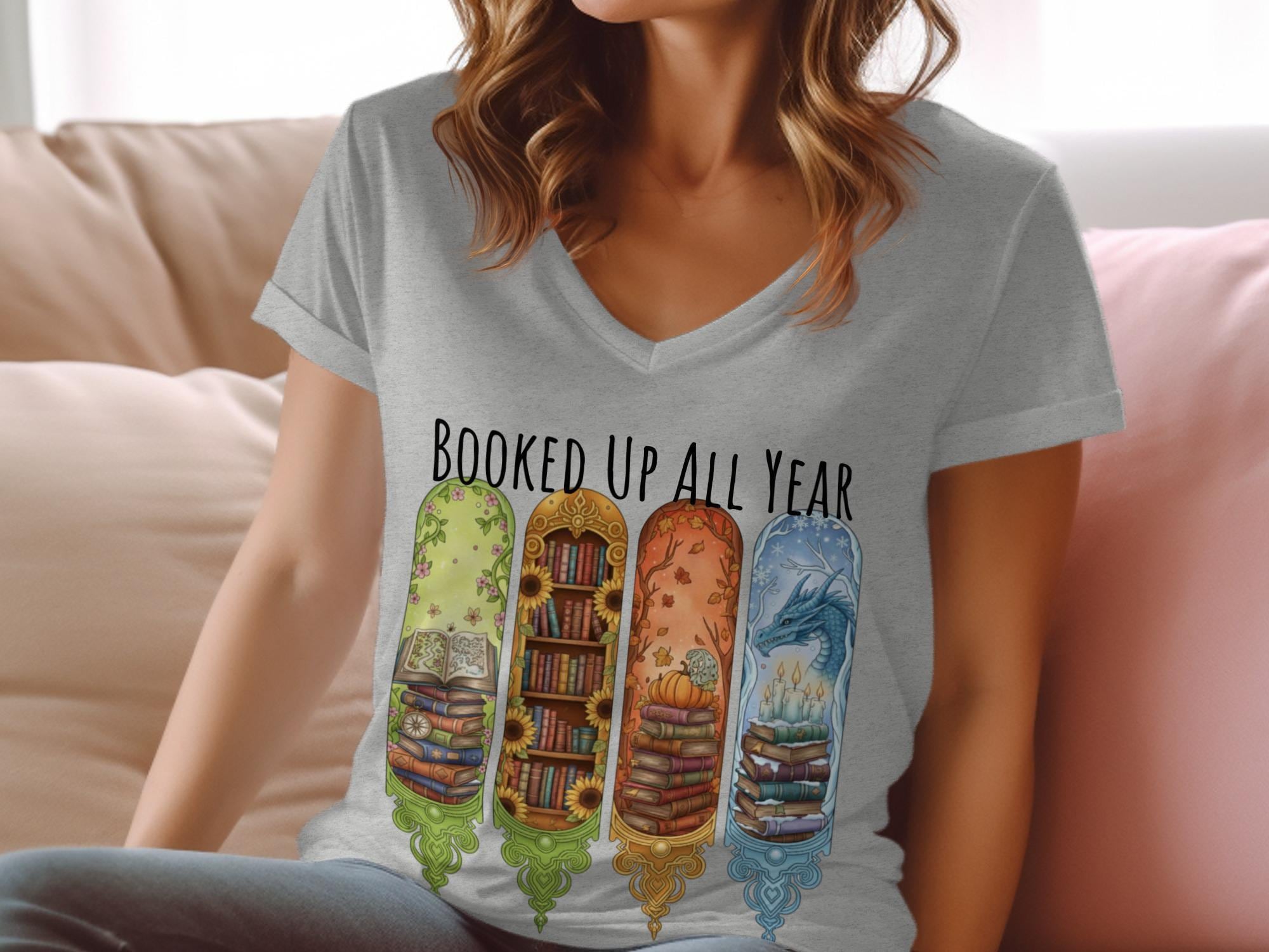Booked Up All Year T-Shirt, Book Lover Gift, Reading Enthusiast Tee, Book Nerd Shirt, Literary Tee, Cute Book Shirt, Bookworm Gift