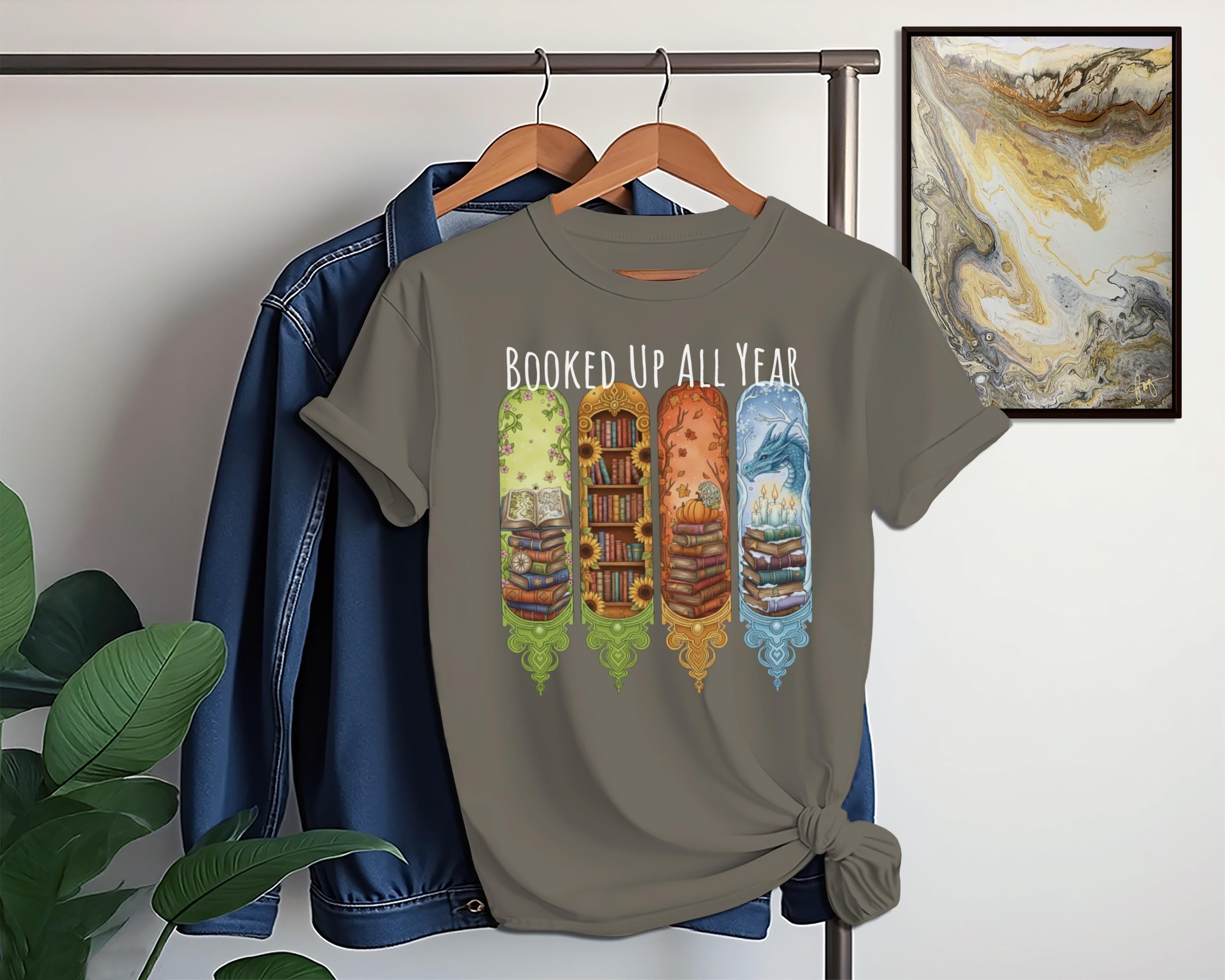 Booked Up All Year Shirt, Book Lover Gift Tee, Reading Enthusiast T-Shirt, Literary Gifts, Bookworm Shirt, Funny Book Shirt