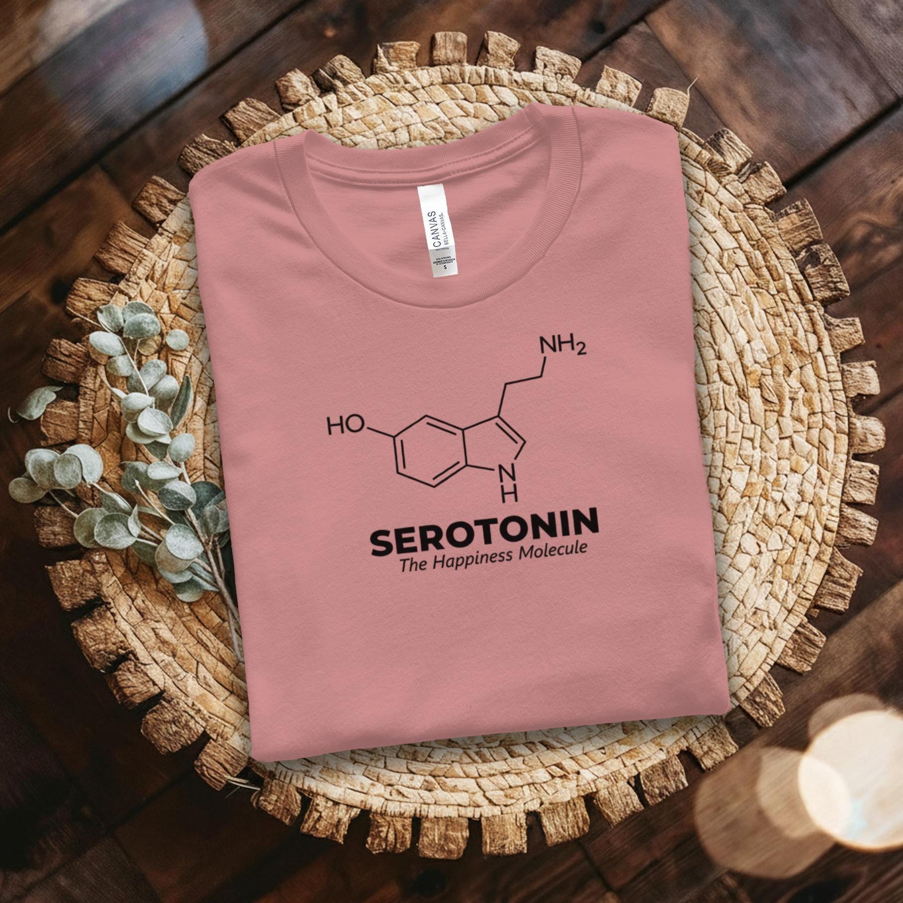 Serotonin molecule graphic tee, science shirt, happiness molecule t-shirt, chemistry lover gift, scientific apparel