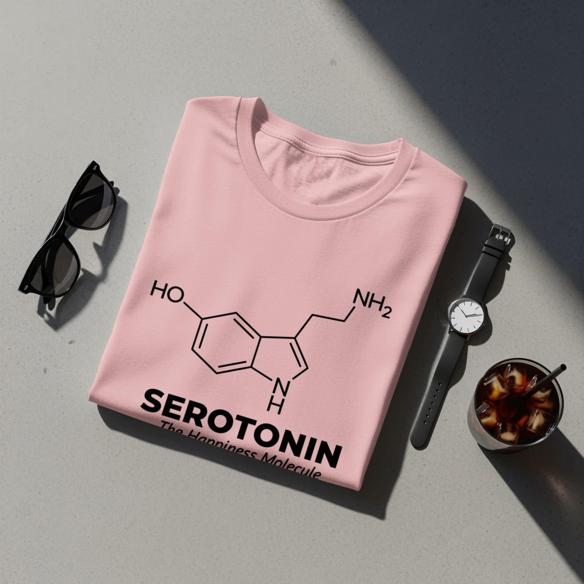 Serotonin molecule science shirt, serotonin molecule print, happiness molecule shirt, serotonin chemical structure tee