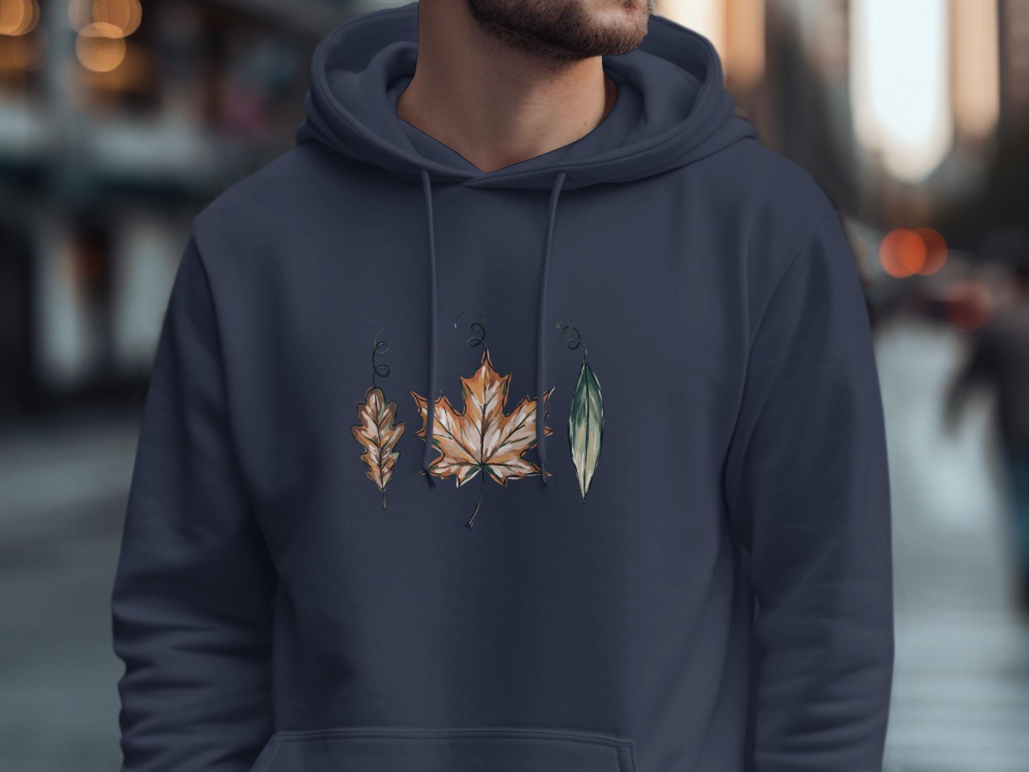 Autumn Leaves Hoodie, Fall Leaf Design Sweatshirt, Seasonal Fashion, Cozy Pullover, Stylish Hooded Top, Autumn Clothing Trend
