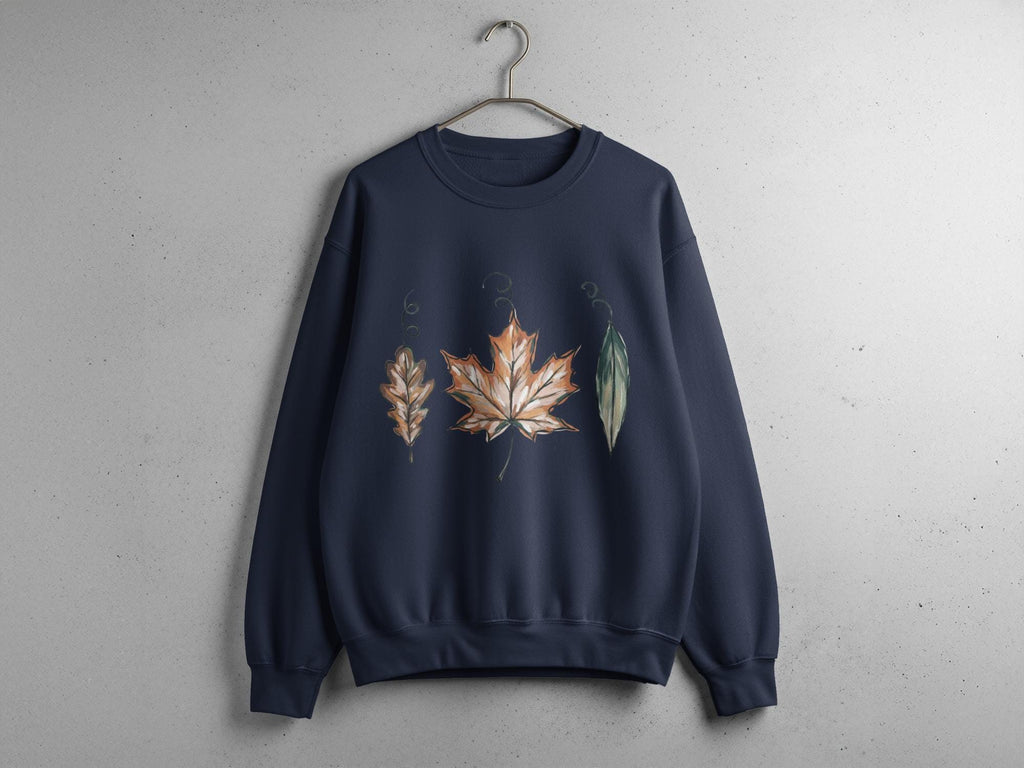 Autumn Leaf Sweatshirt, Botanical Design Sweater, Cozy Fall Jumper, Nature Inspired Pullover, Seasonal Fashion, Casual Outfit