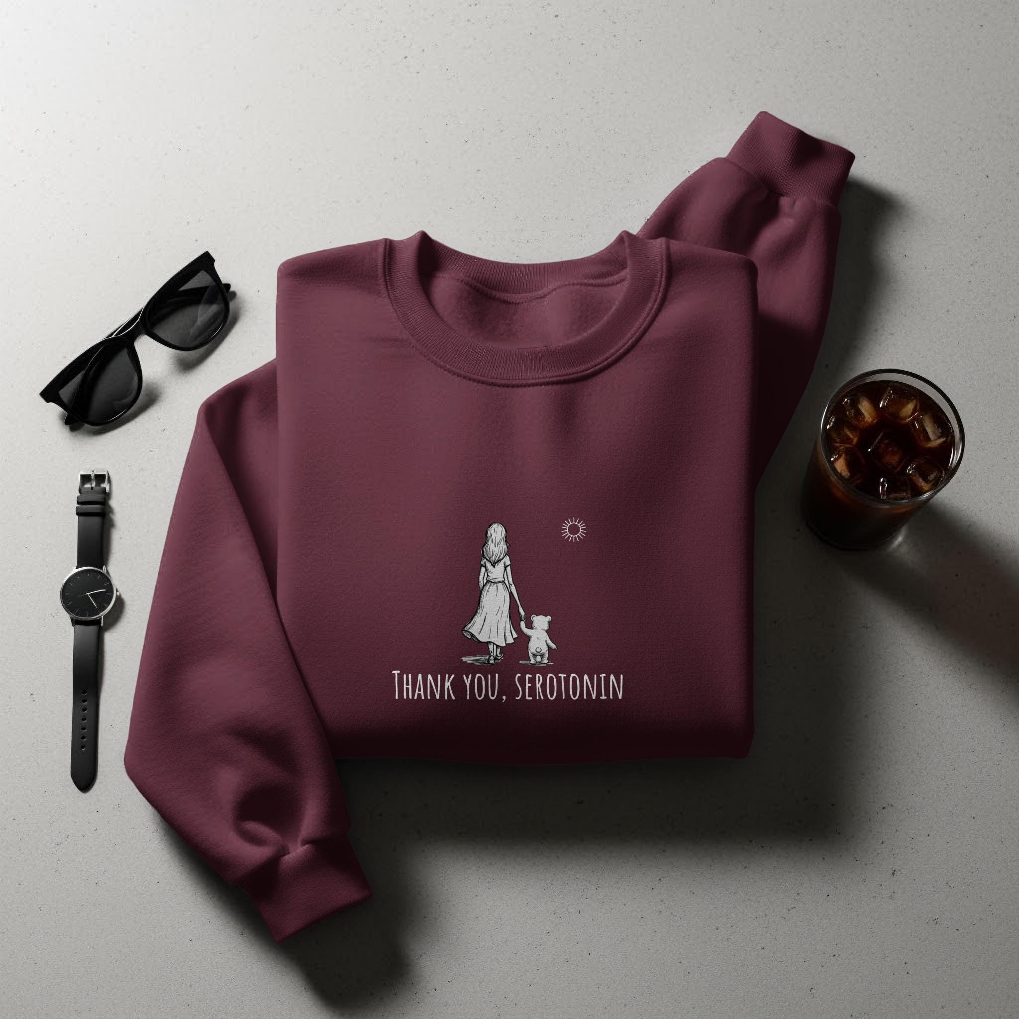 Thank You Serotonin Sweatshirt, Cute Graphic Pullover, Casual Cozy Top, Unique Gift Idea, Trendy Apparel, Unisex Crewneck