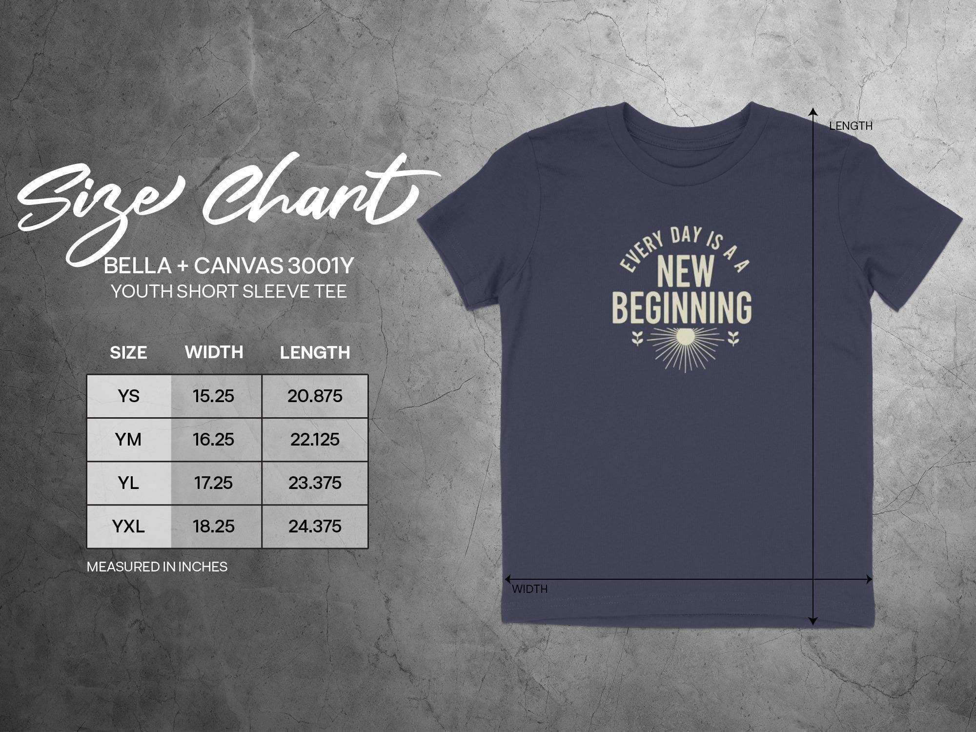 Inspirational Youth Short Sleeve T-Shirt, Motivational Quote Graphic Tee, Everyday is a New Beginning Shirt, Positive Message Clothing