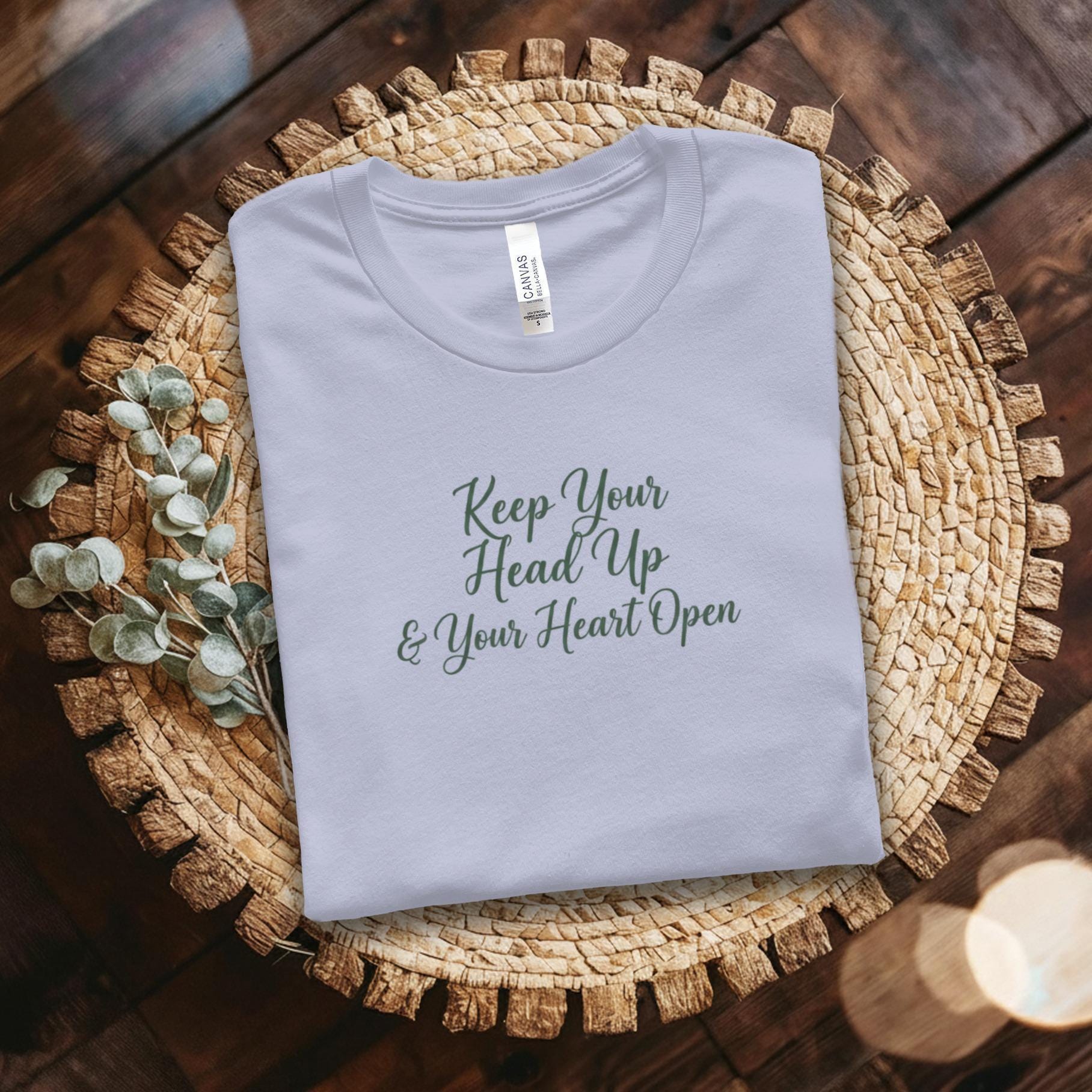 Motivational Shirt, Keep Your Head Up and Your Heart Open T-Shirt, Inspirational Tee, Positive Message Graphic, Uplifting Apparel
