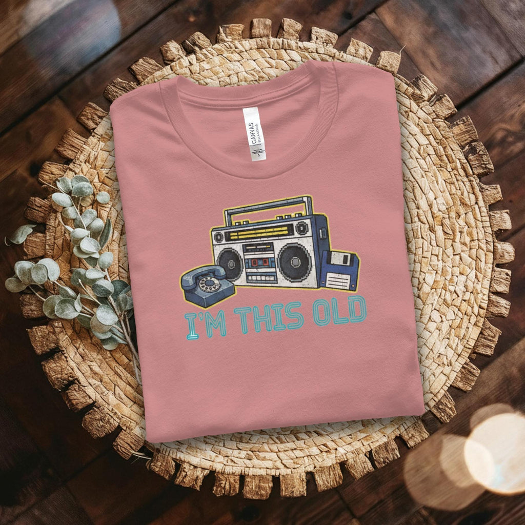 Retro Boombox Graphic Shirt, Nostalgic Vintage Radio Tee, Funny I'm This Old Shirt, 80s 90s Music Lover Gift, Classic Boom Box Top