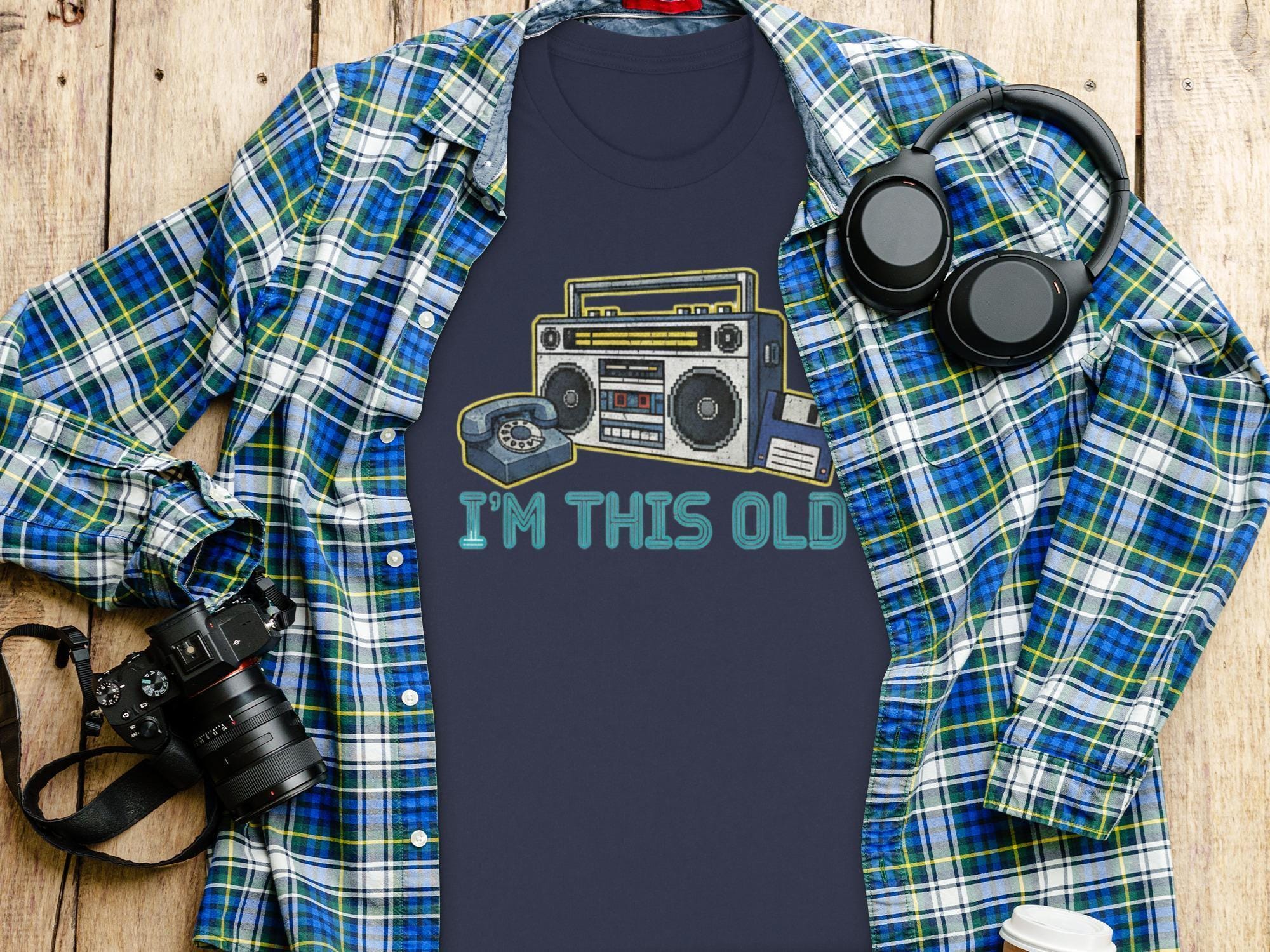 I'm This Old Graphic Tee, Funny Nostalgic Throwback T-Shirt, Retro Boom Box Shirt, Vintage Electronics Design, Cool 80s 90s Apparel