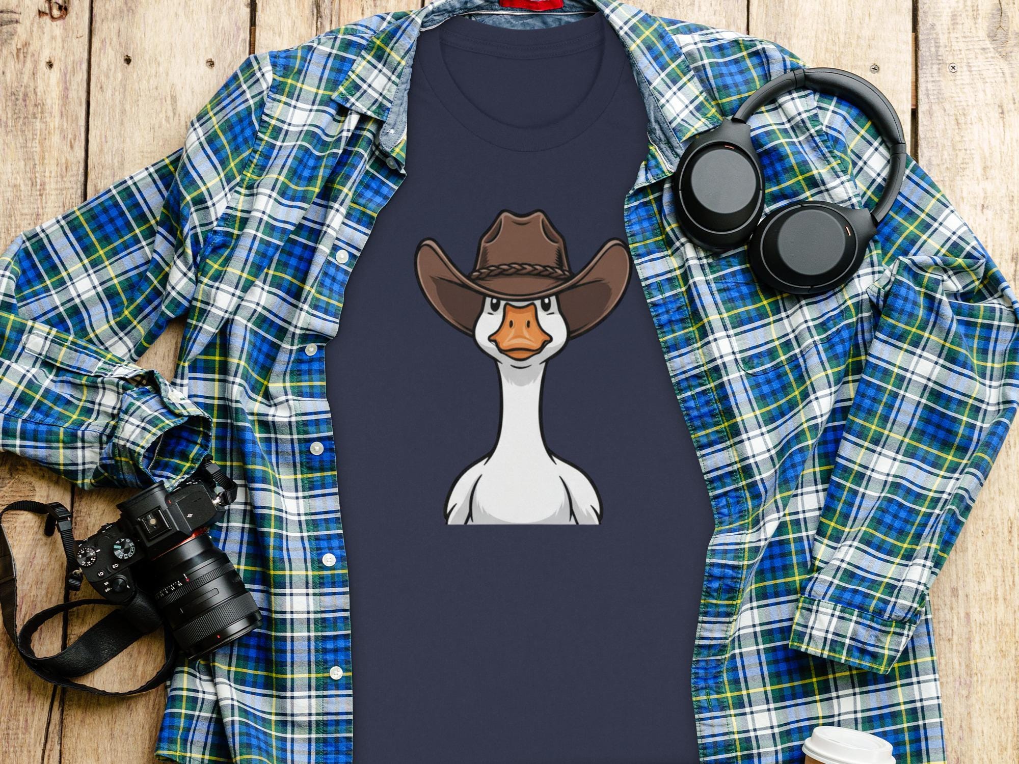 Funny Cowboy Duck Shirt, Western Farm Animal Tee, Cute Duck Graphic Shirt Gift, Country Duck with Hat, Unique Duck Lover Shirt