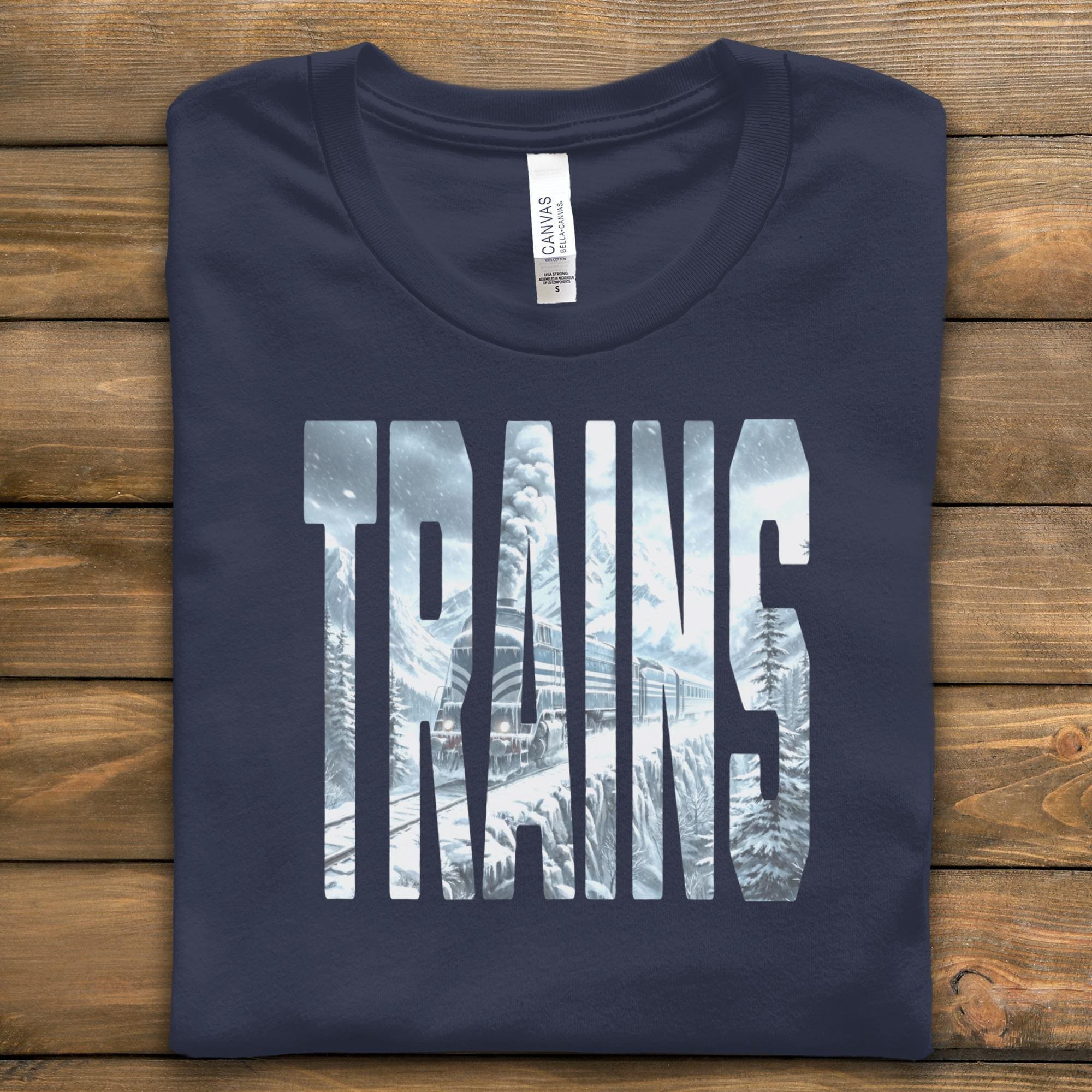 Trains Graphic T-shirt, Vintage Train T-shirt, Retro Train Shirt, Train Lover Gift, Railroad Enthusiast Tee, Train Travel Shirt