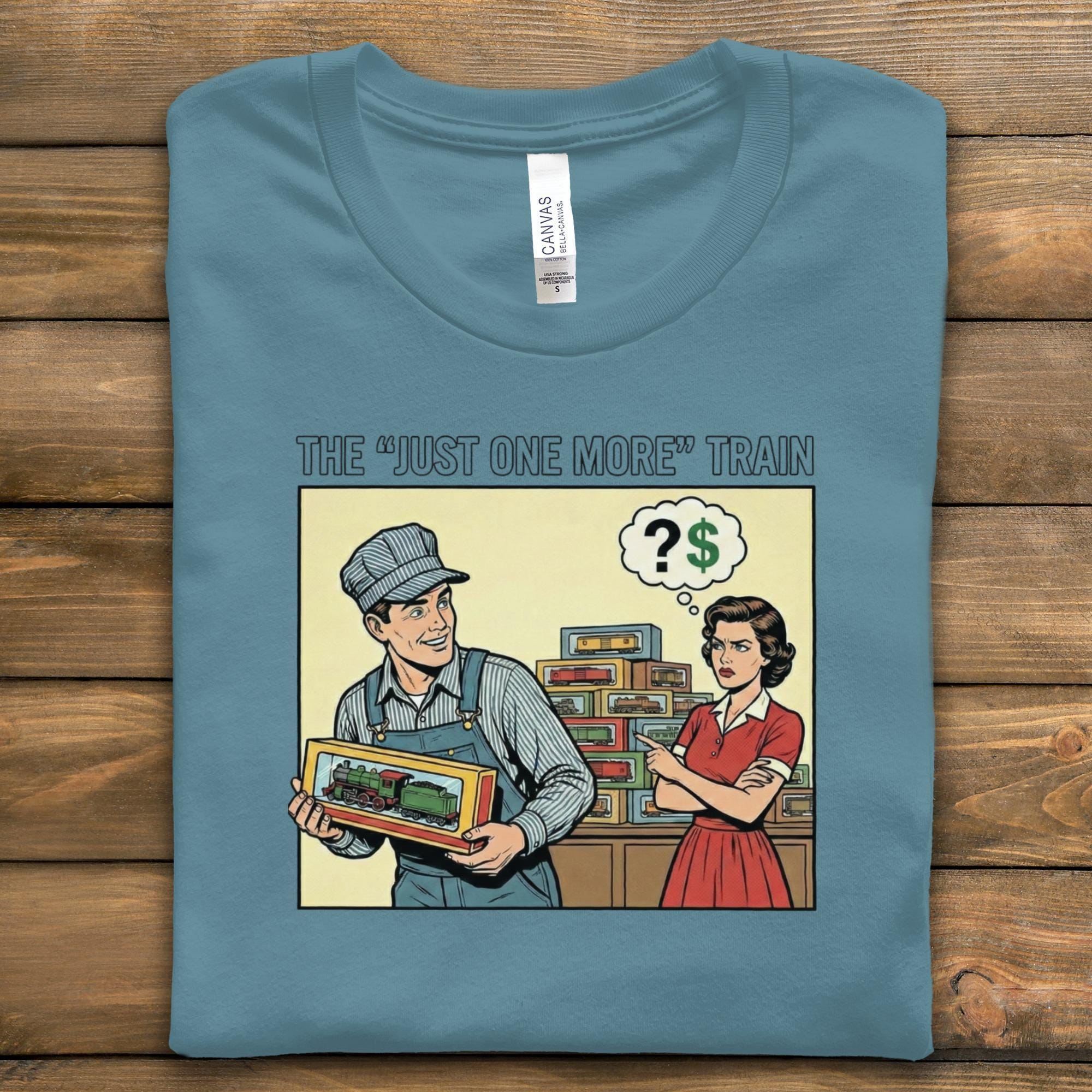 Funny Train Enthusiast Shirt, Unique Graphic Tee, Vintage Style T-Shirt, Retro Train Lover Gift, Cool Casual Wear, Humorous Apparel