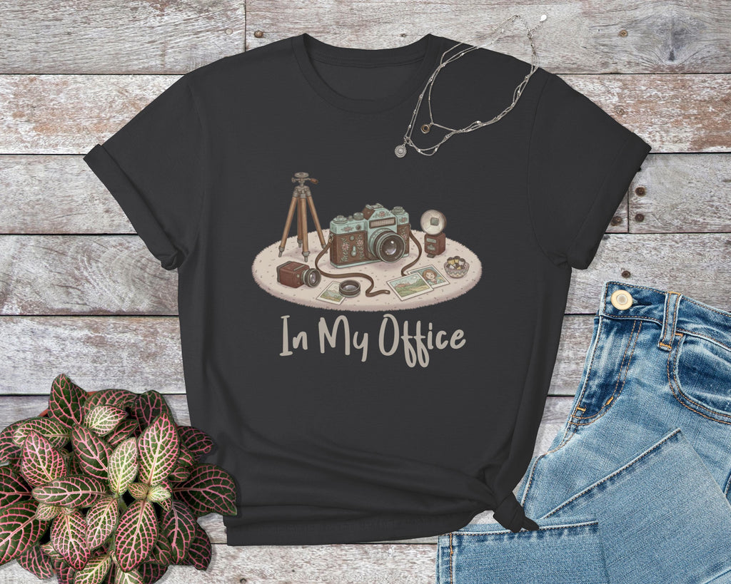 Camera Lover Graphic Tee In My Office Shirt, Retro Photography T-Shirt Gift, Vintage Camera Tshirt, Photographer Gift Top, Casual Tee