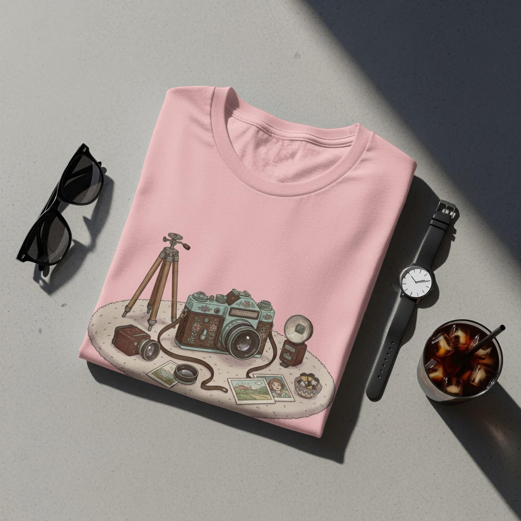 Vintage Camera Graphic Tee, Cool Retro Photography Shirt, Perfect Gift for Photographers, Unisex Casual T-Shirt, Stylish Camera Design