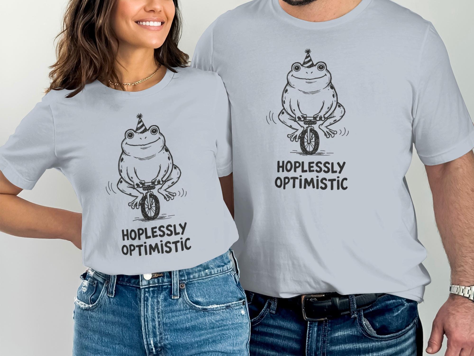 Frog T-Shirt, Hoplessly Optimistic Shirt, Unisex Funny Graphic Tee, Cute Frog Shirt, Casual Everyday Tee