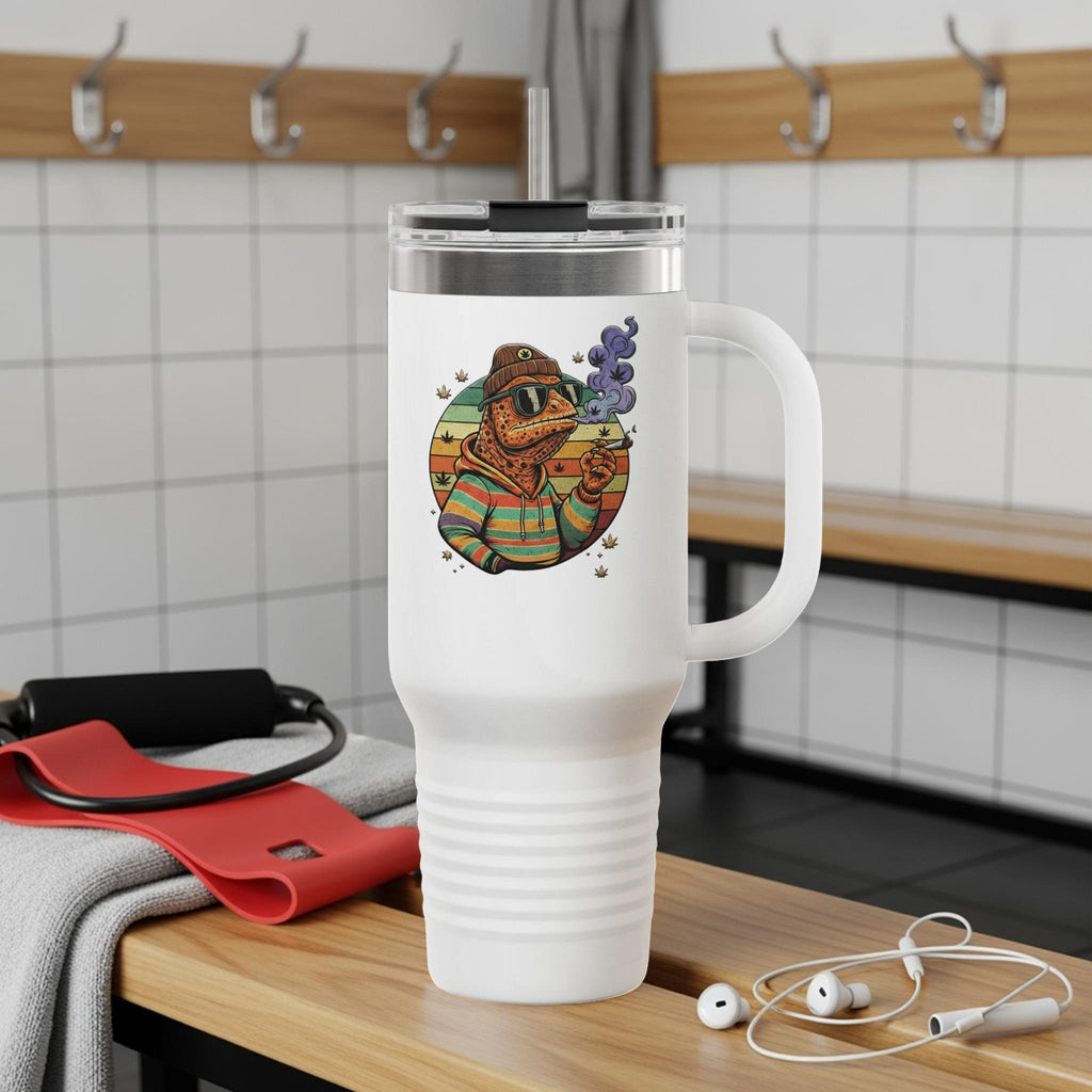 Funny Lizard Mug with 70s Retro Design, Gift for Reptile Lovers, Unique Coffee Tumbler, Cool Lizard Art Mug, Vintage Style Drinkware