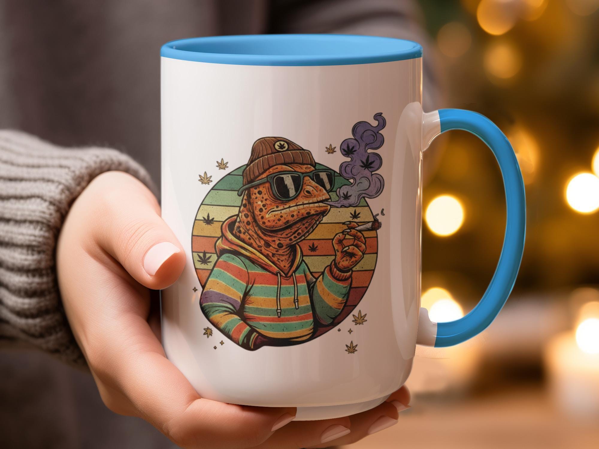 Cool Frog Coffee Mug, Funny Novelty Mug, Retro Frog Design, Unique Gift for Him or Her, Cute Amphibian Mug, Hipster Frog Art Cup