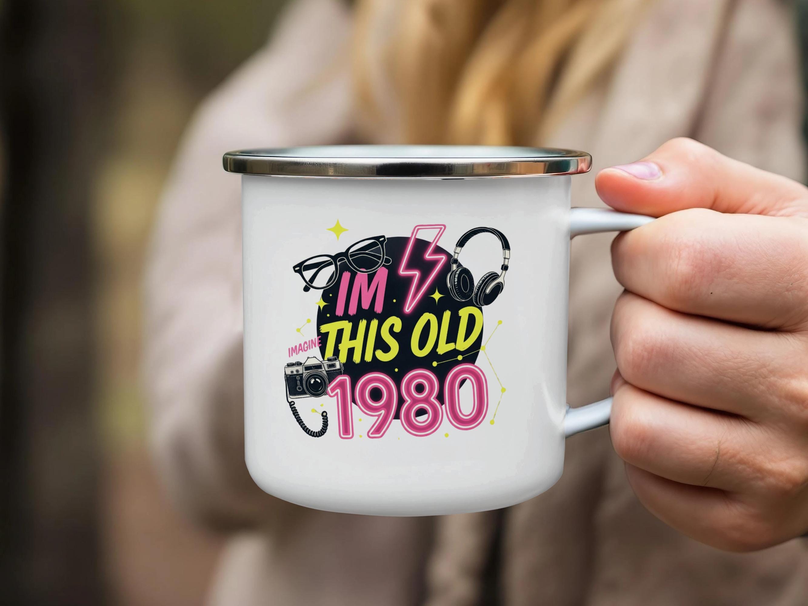 Retro 1980 Birthday Mug, 1980s Vintage Style Mug, Nostalgic 1980 Coffee Cup, 80s Theme Gift, Fun 1980 Birthday Present Idea