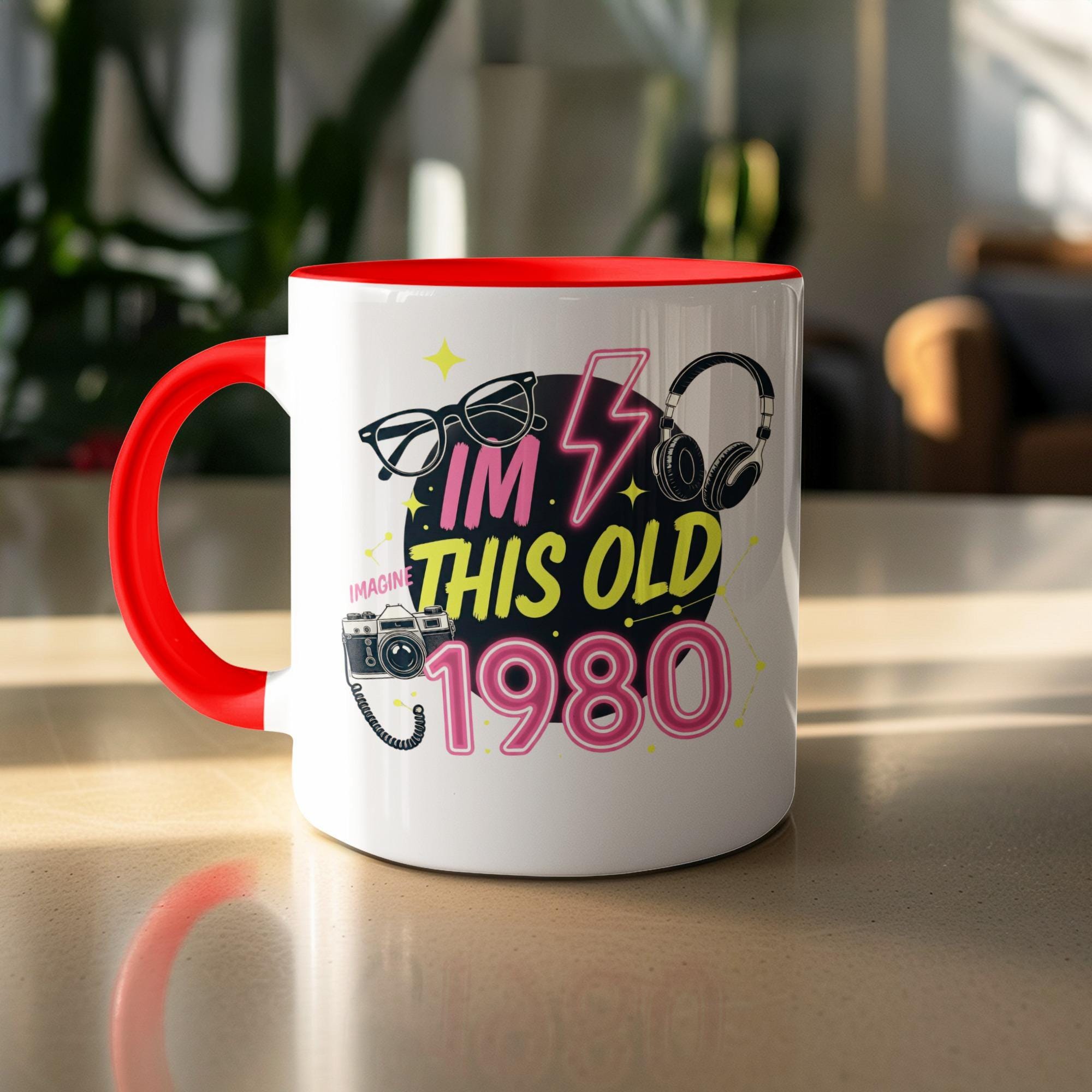I'm This Old 1980 Mug, Retro 1980s Gift, Fun Birthday Mug, Unique 1980s Gift, 1980s Nostalgia Mug, Gift for 1980s Lovers